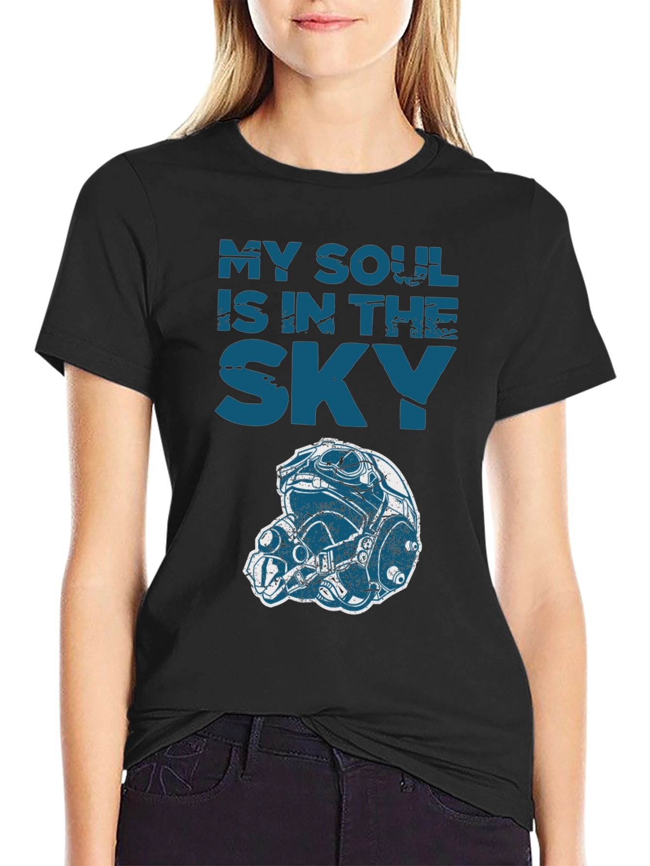 My Soul is in the Sky Graphic Tee - Pilot Helmet Design - 2