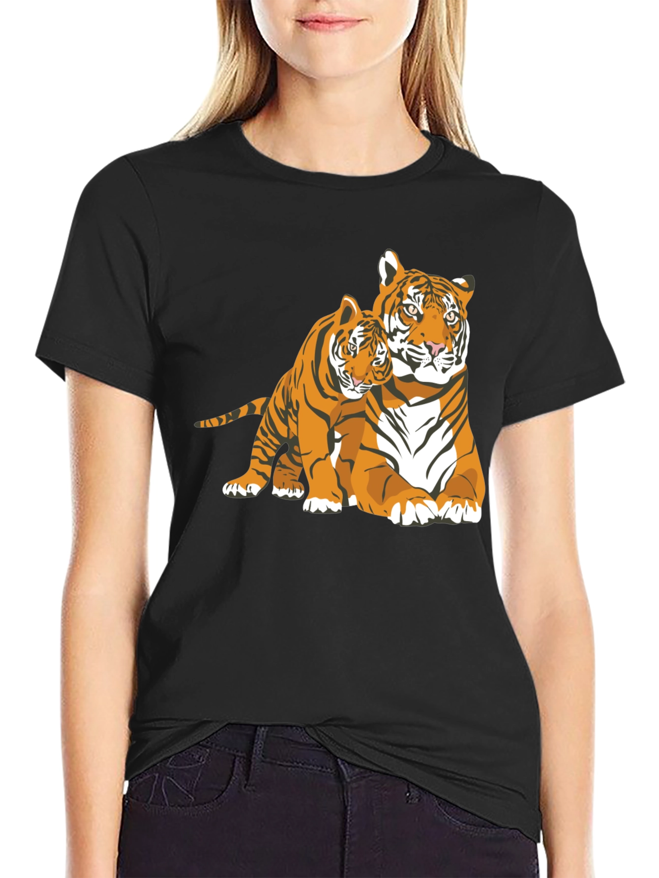 Black Tiger Graphic Tee - Black Cotton Blend view 2