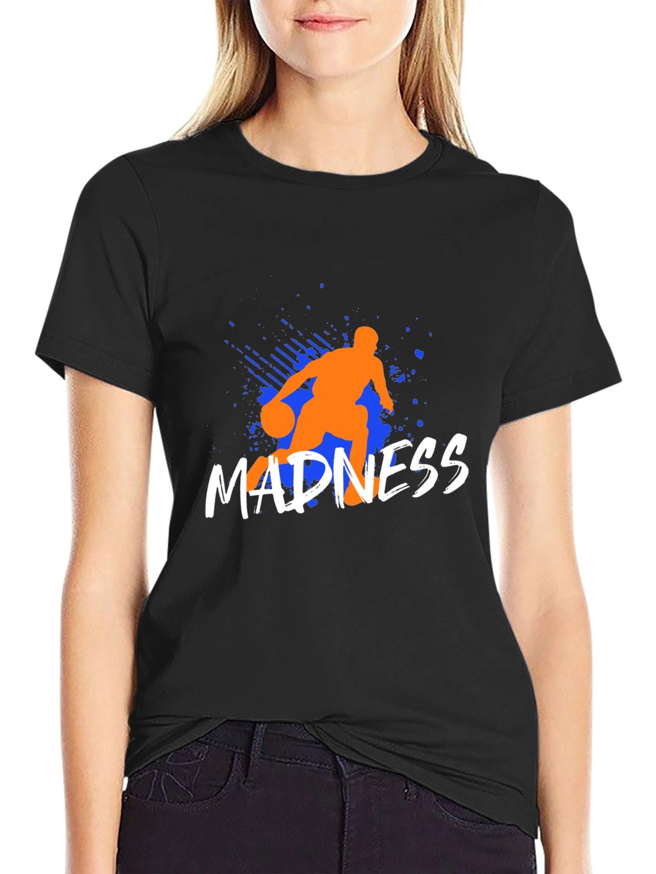 Black Basketball Madness Graphic T-Shirt view 2