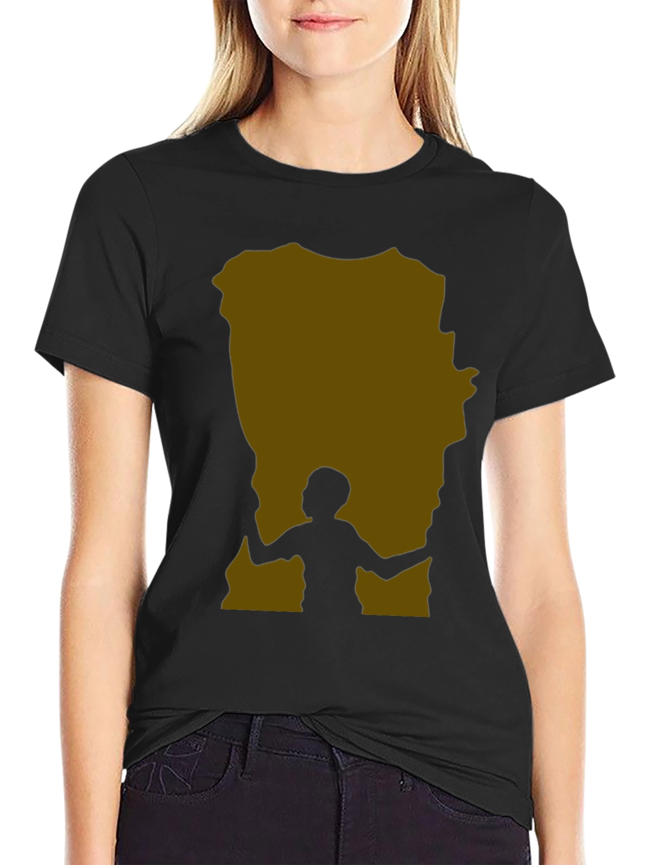Black Silhouette Atlas T-Shirt - Unique Graphic Tee view 2