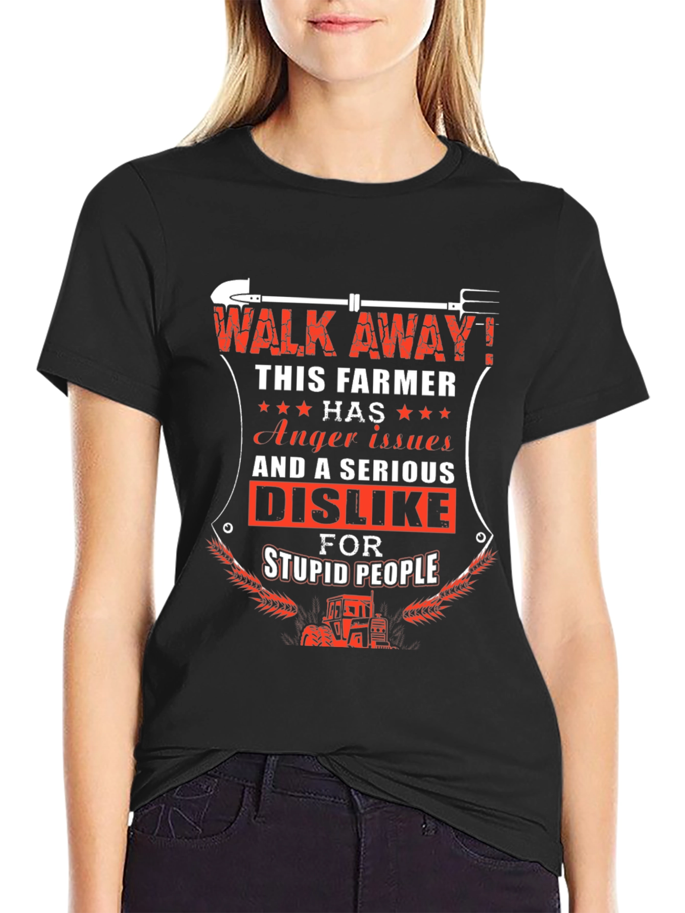 Black Farmer Anger Issues Graphic T-Shirt view 2