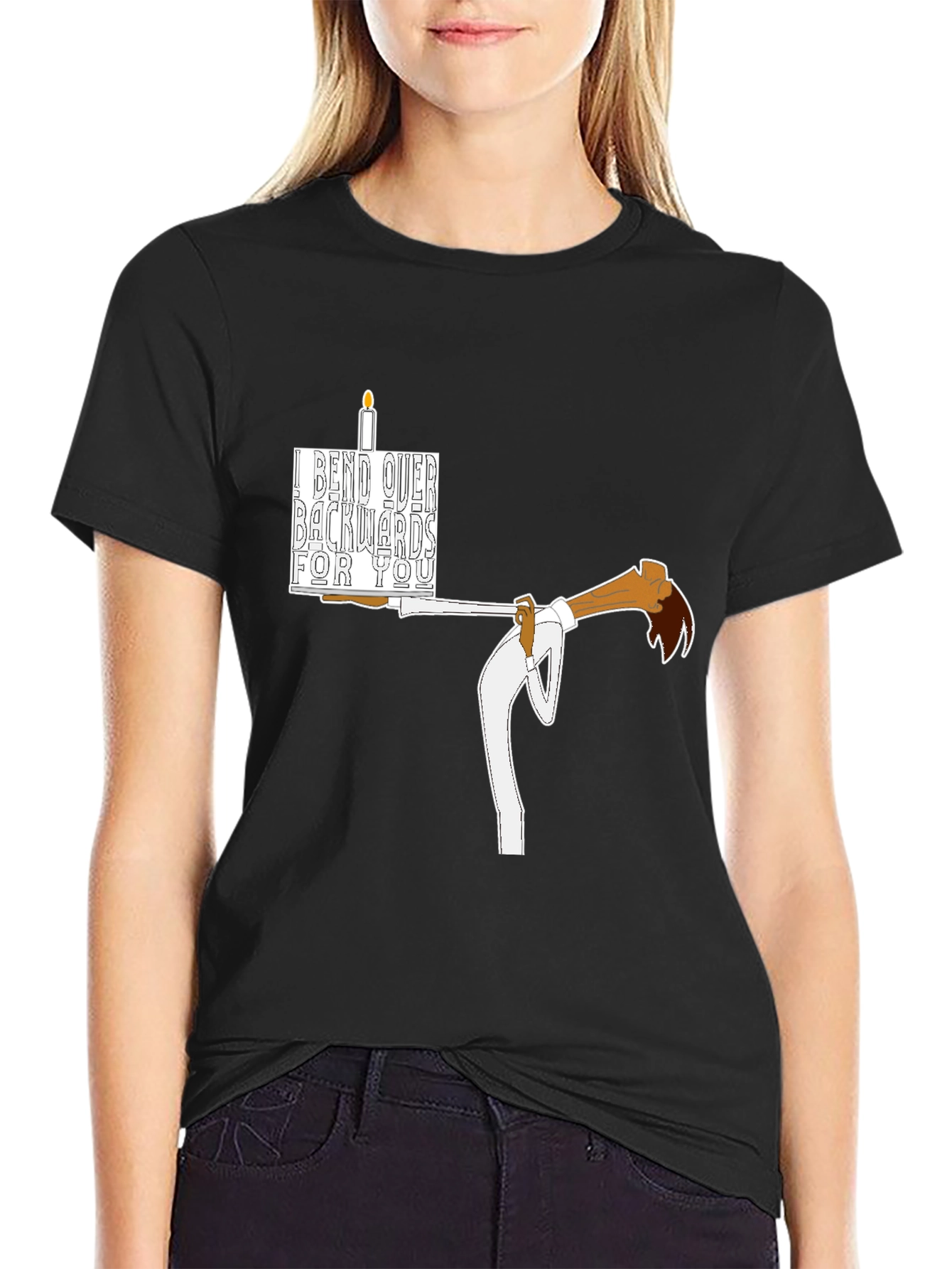 Black I Bend Over Backwards For You T-Shirt view 2