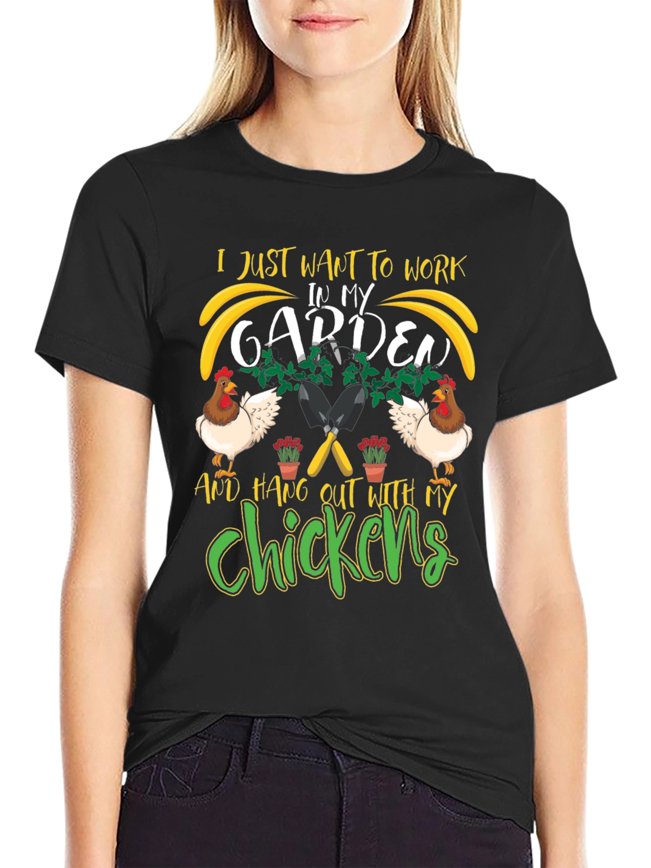Work in My Garden with Chickens T-Shirt - 2
