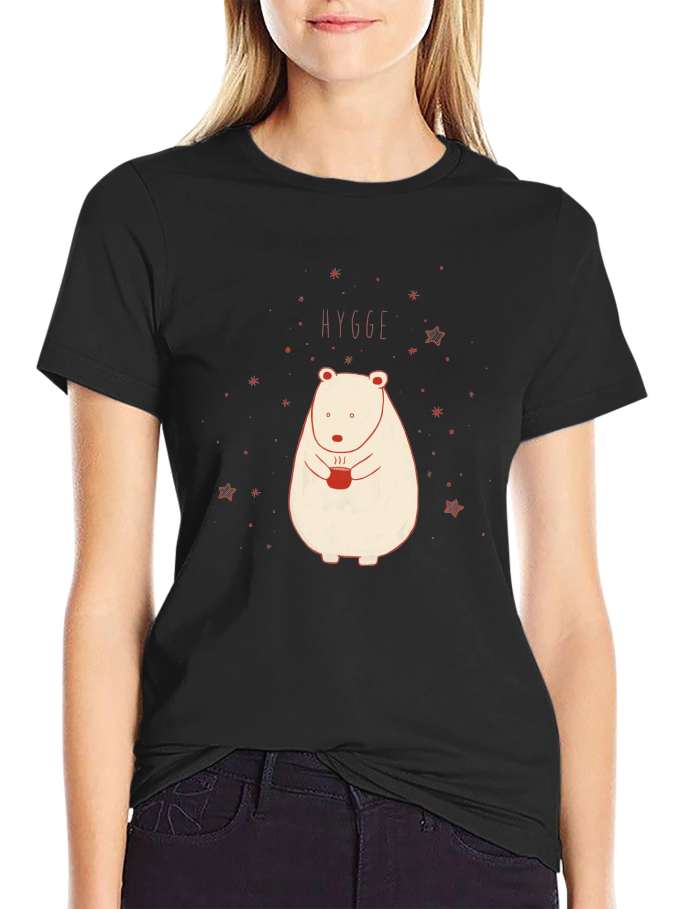Black Hygge Bear T-Shirt - Cozy Comfort view 2