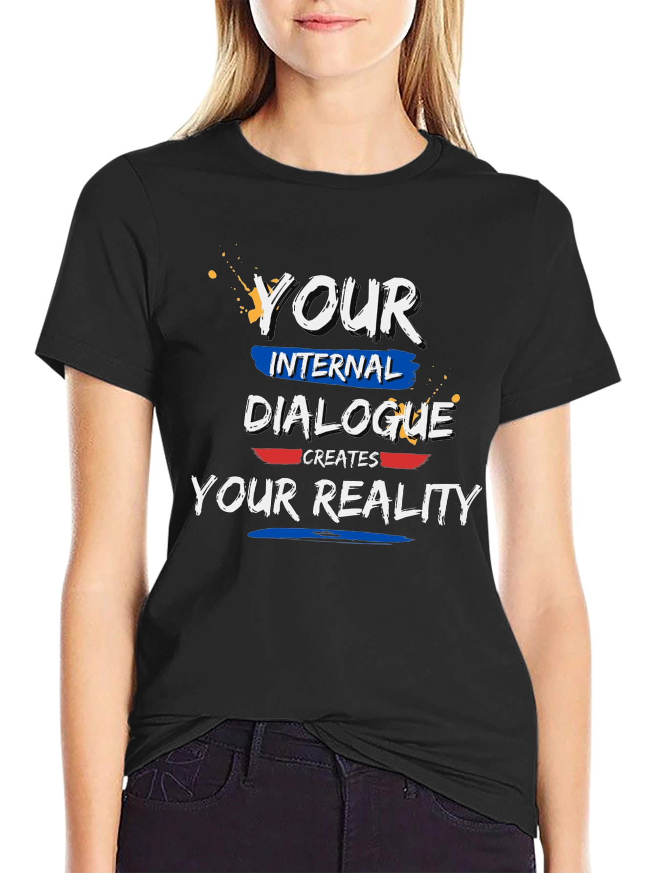 Black Dialogue Creates Reality Graphic Tee view 2