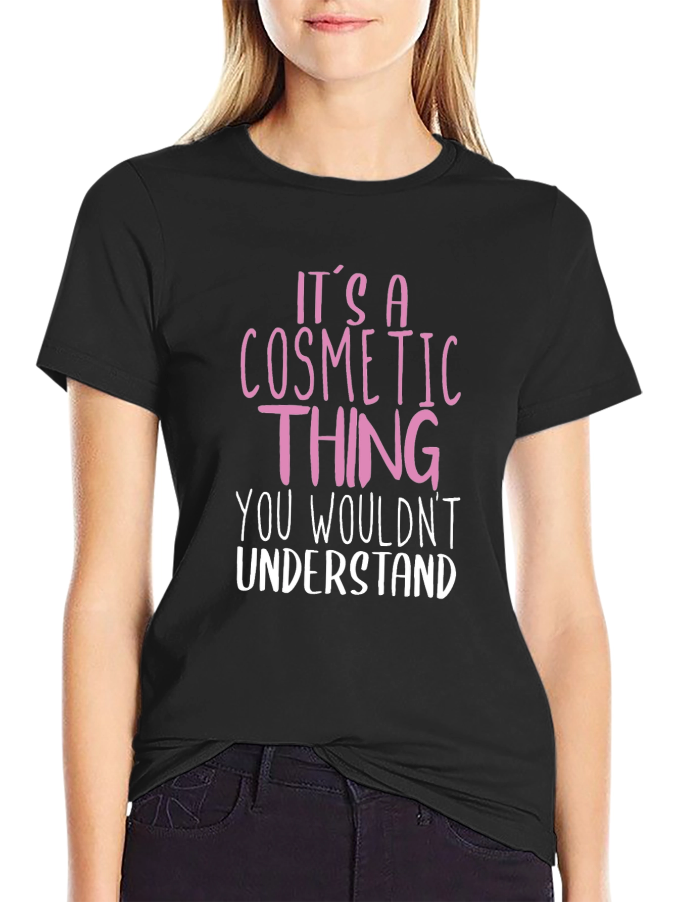 Black Cosmetic Thing T-Shirt - Unisex Black Tee view 2