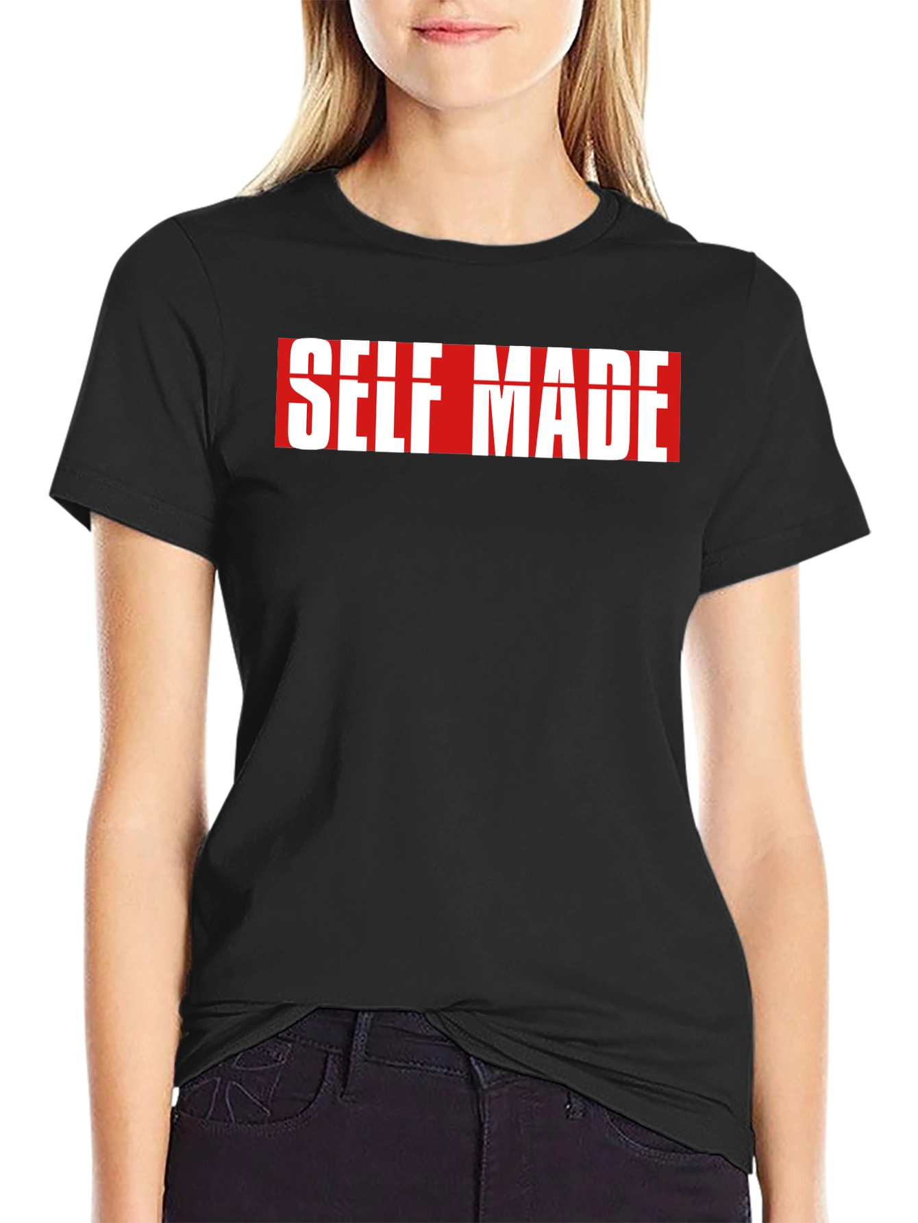 Black Self Made Graphic Tee - Men's Black T-Shirt view 2