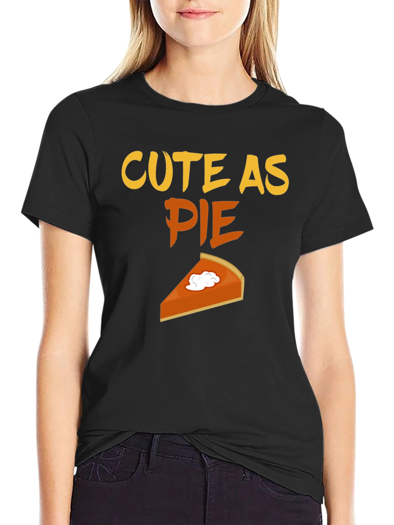 Black Cute As Pie Funny Thanksgiving T-Shirt view 2