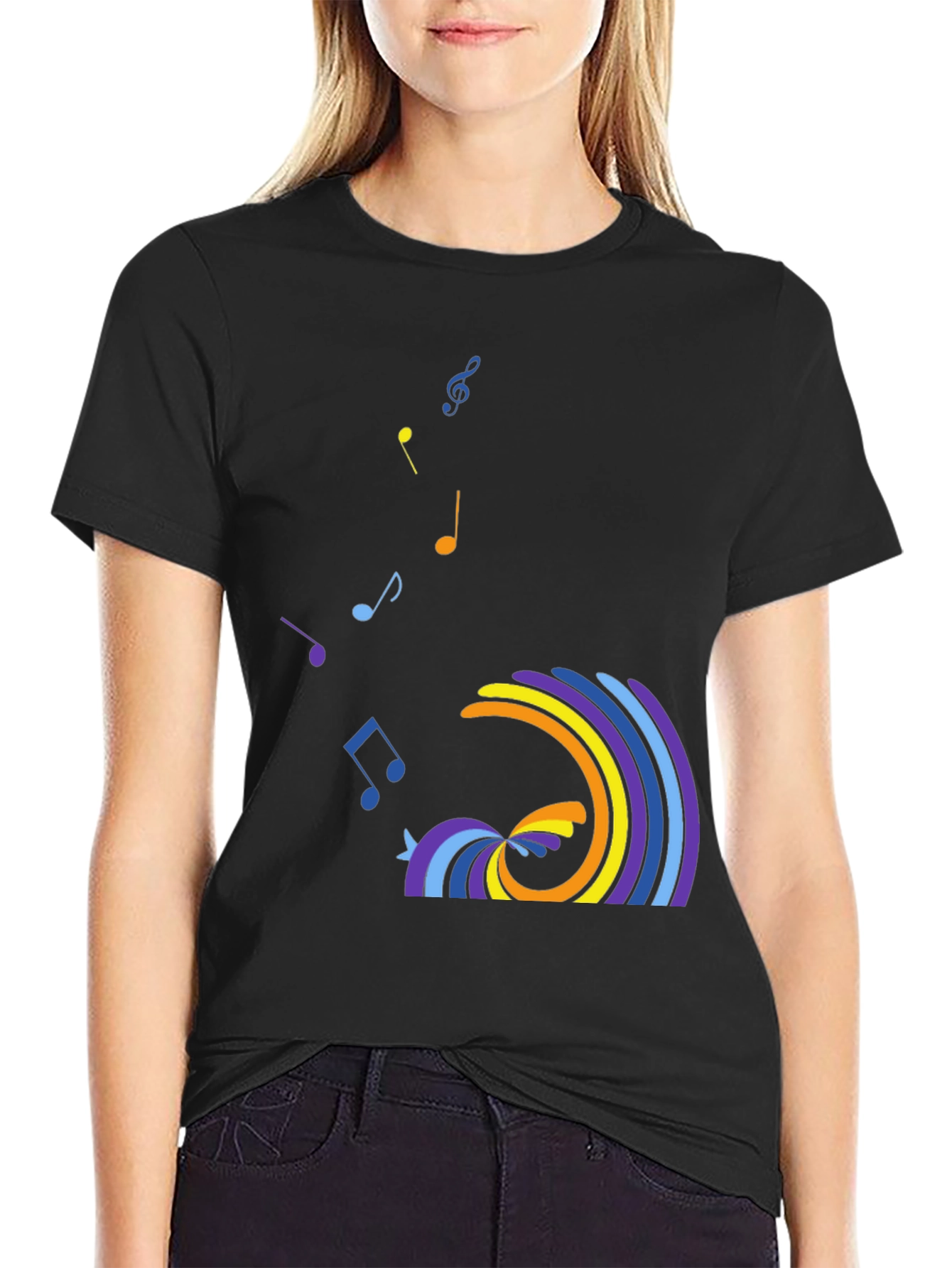 Black Musical Wave Graphic Tee view 2