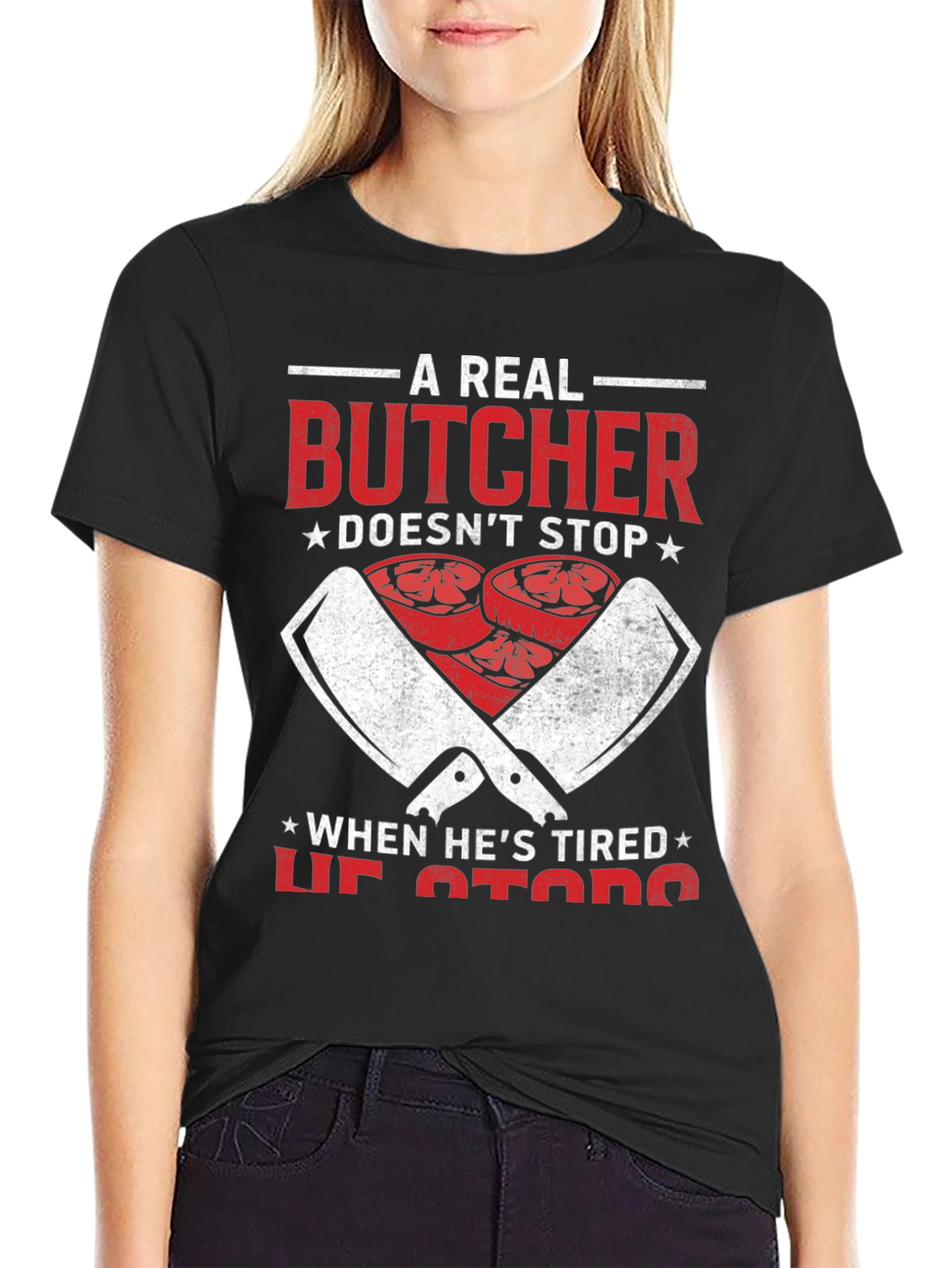 Black A Real Butcher Graphic Tee view 2