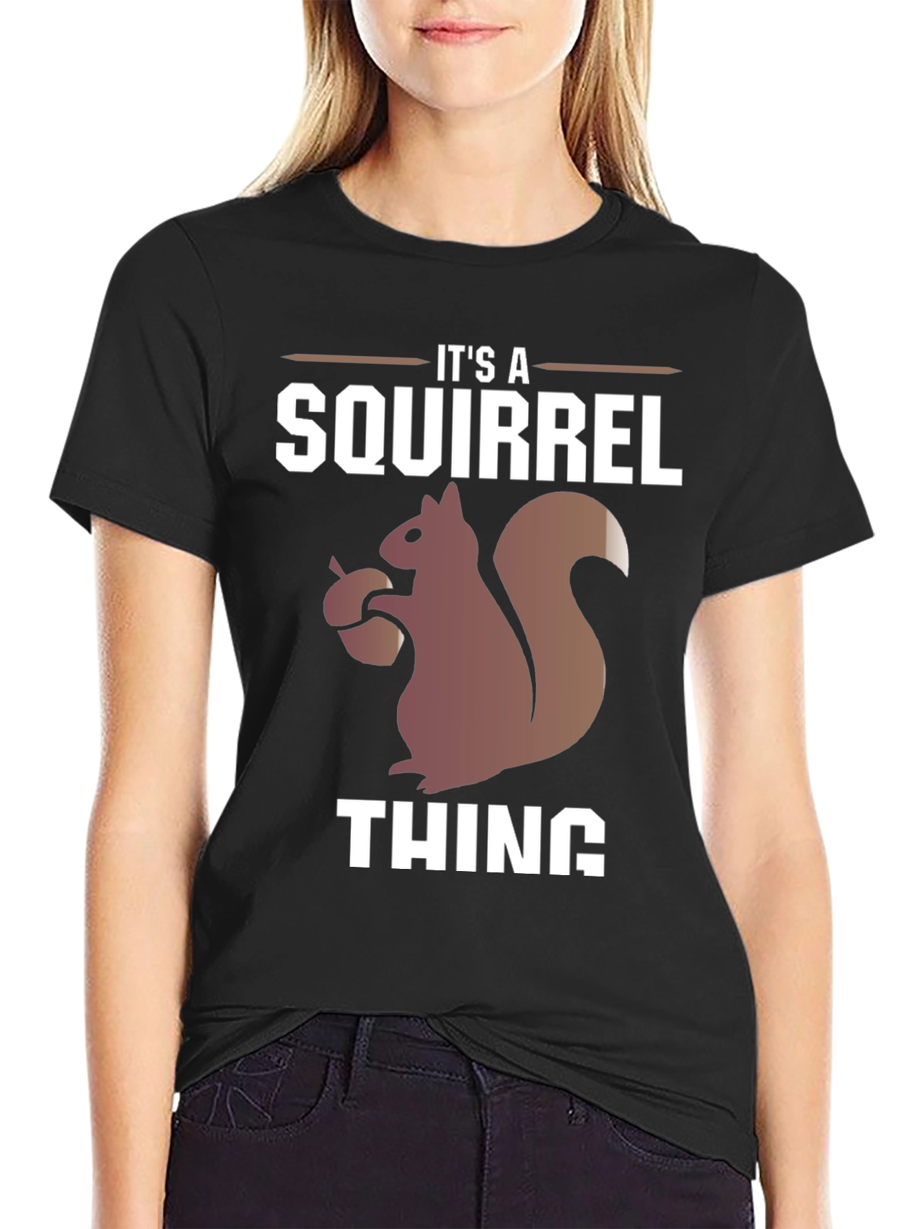 Black It's A Squirrel Thing Graphic Tee view 2