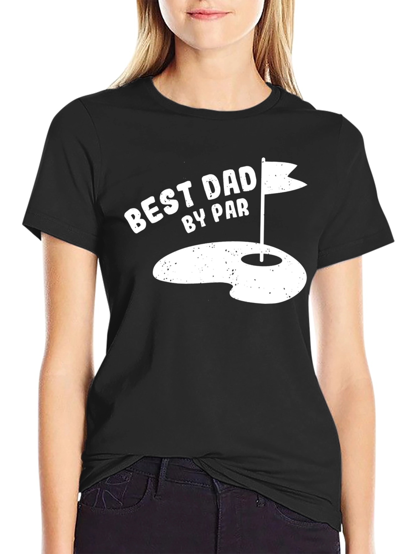 Black Best Dad By Par Golf T-Shirt view 2