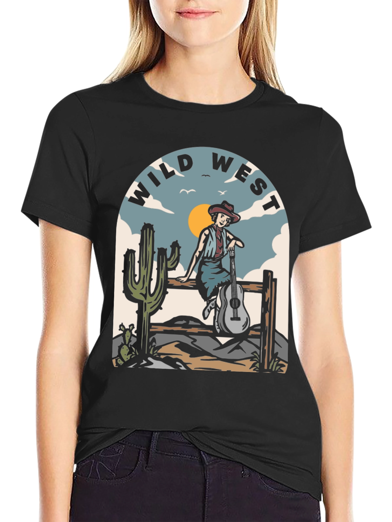 Black Wild West Graphic Tee view 2