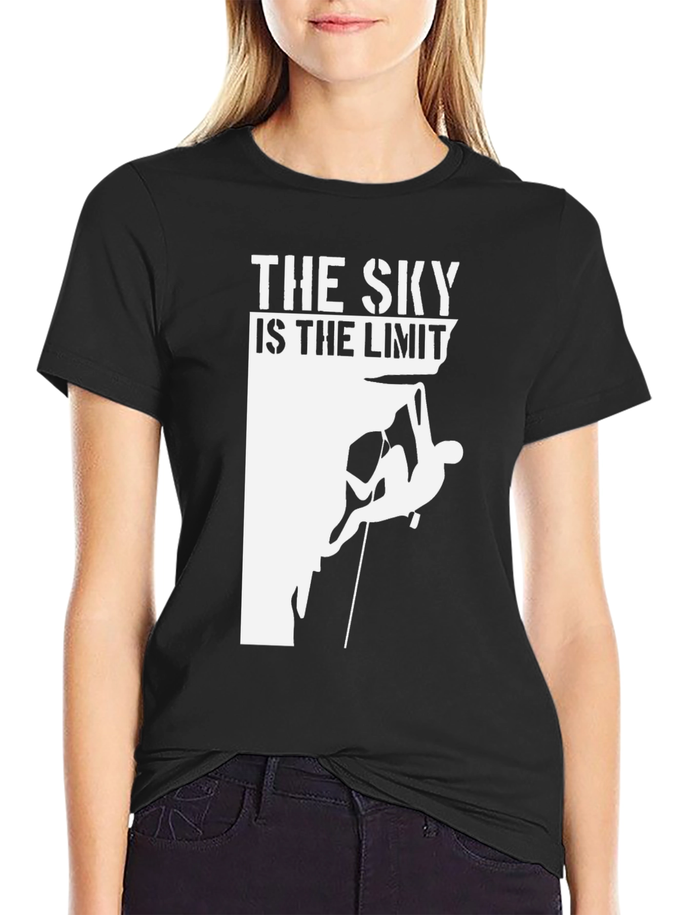 Black The Sky Is The Limit Climbing T-Shirt view 2