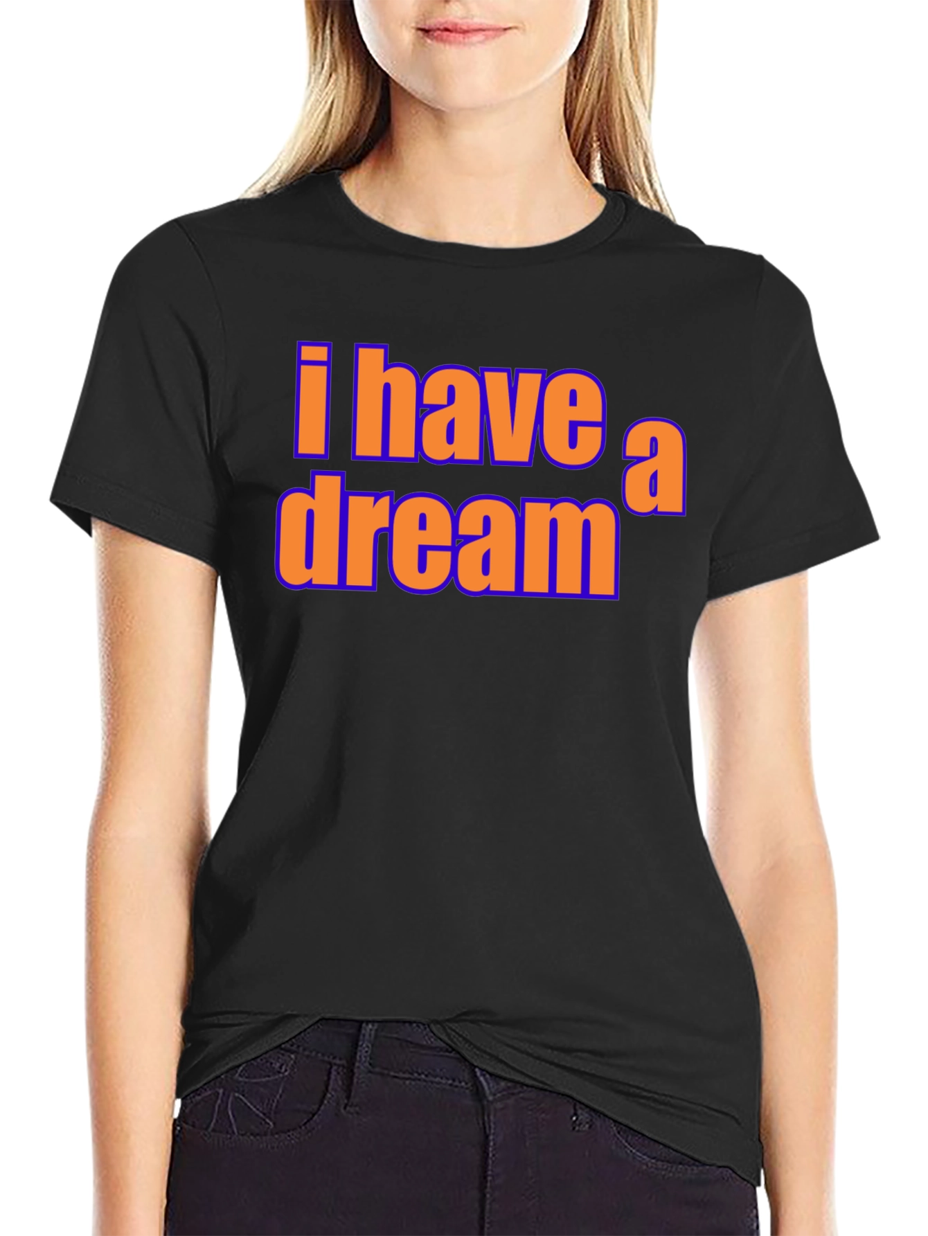 Black I Have A Dream Black T-Shirt view 2