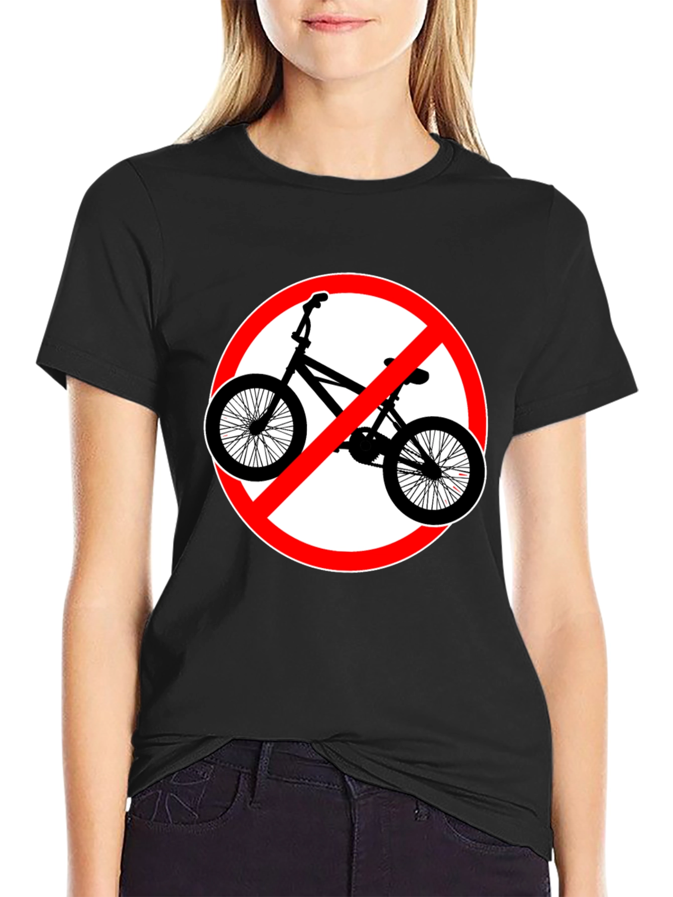 Black No Bikes Allowed Graphic Tee view 2