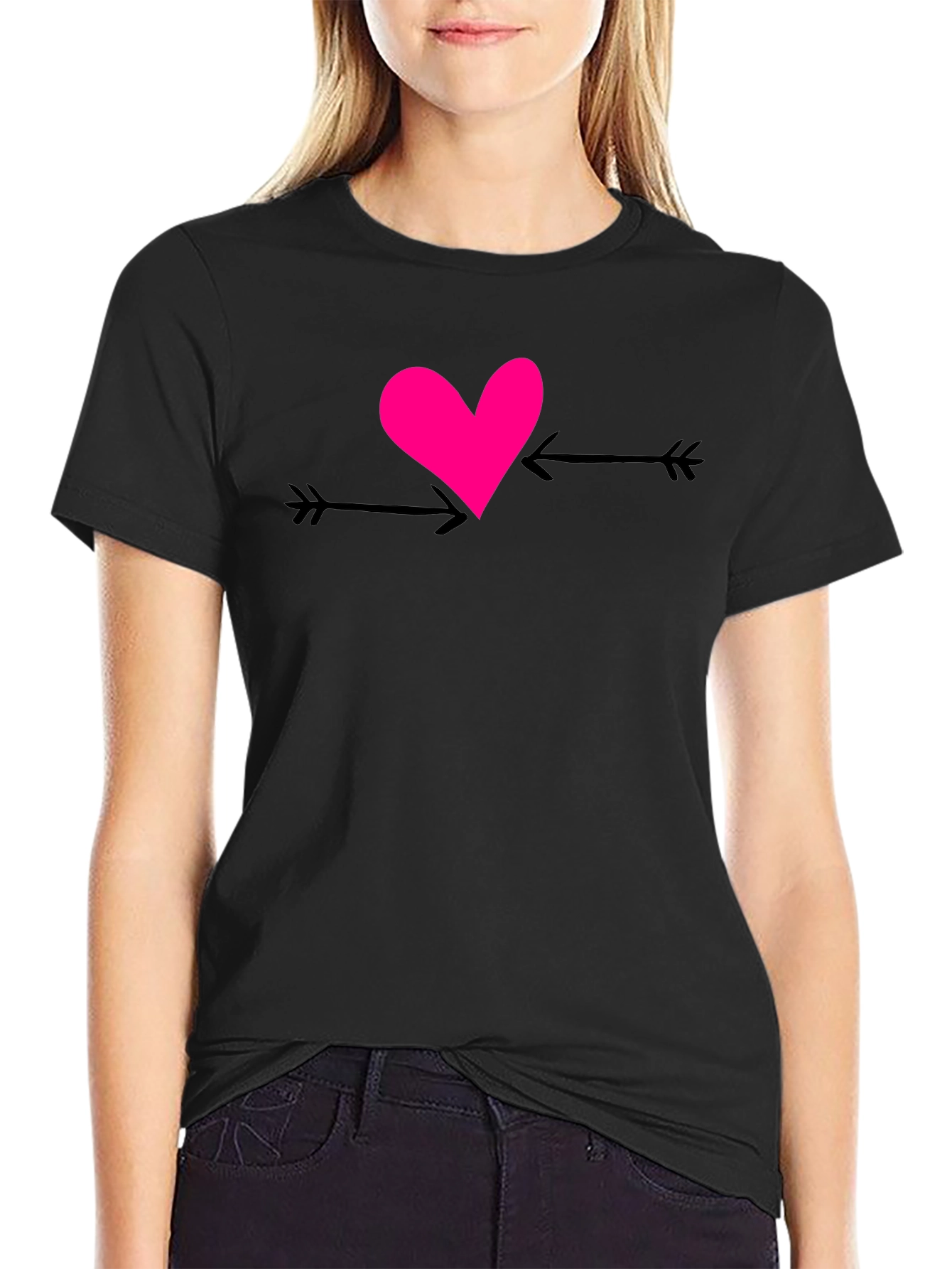 Black Heart Arrow Graphic Tee - Cupid's Love view 2