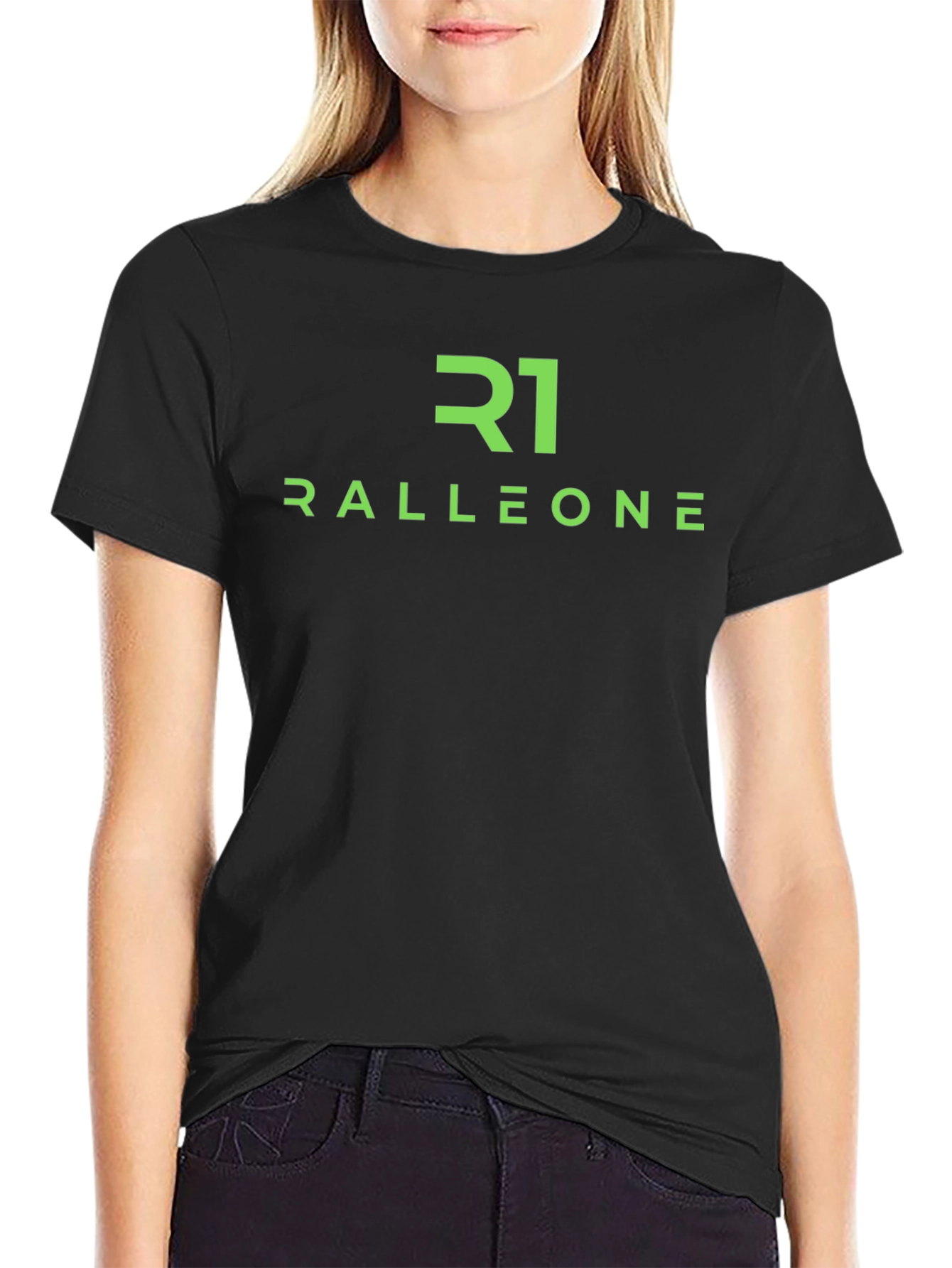 Black Ralleone Graphic Tee - Black Cotton Blend Casual T-Shirt view 2
