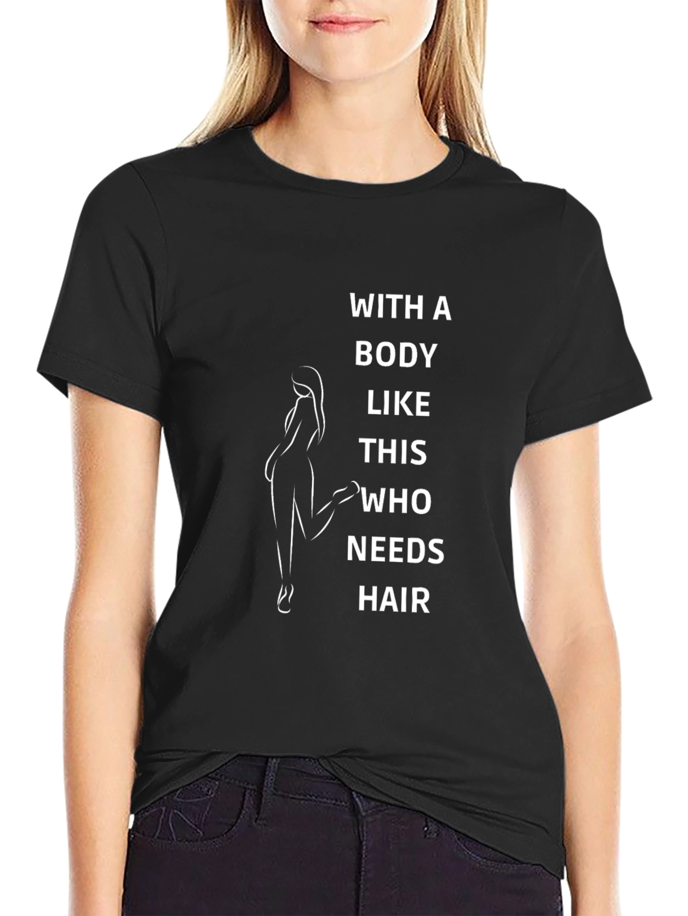 Black Funny Body Positive Bald Woman T-Shirt view 2