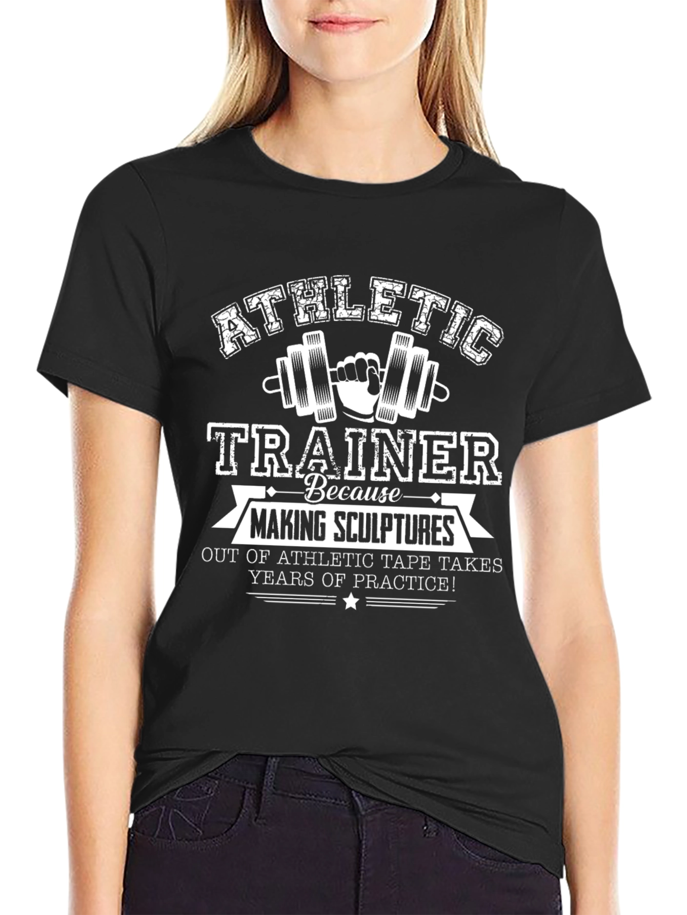 Black Athletic Trainer Graphic T-Shirt view 2