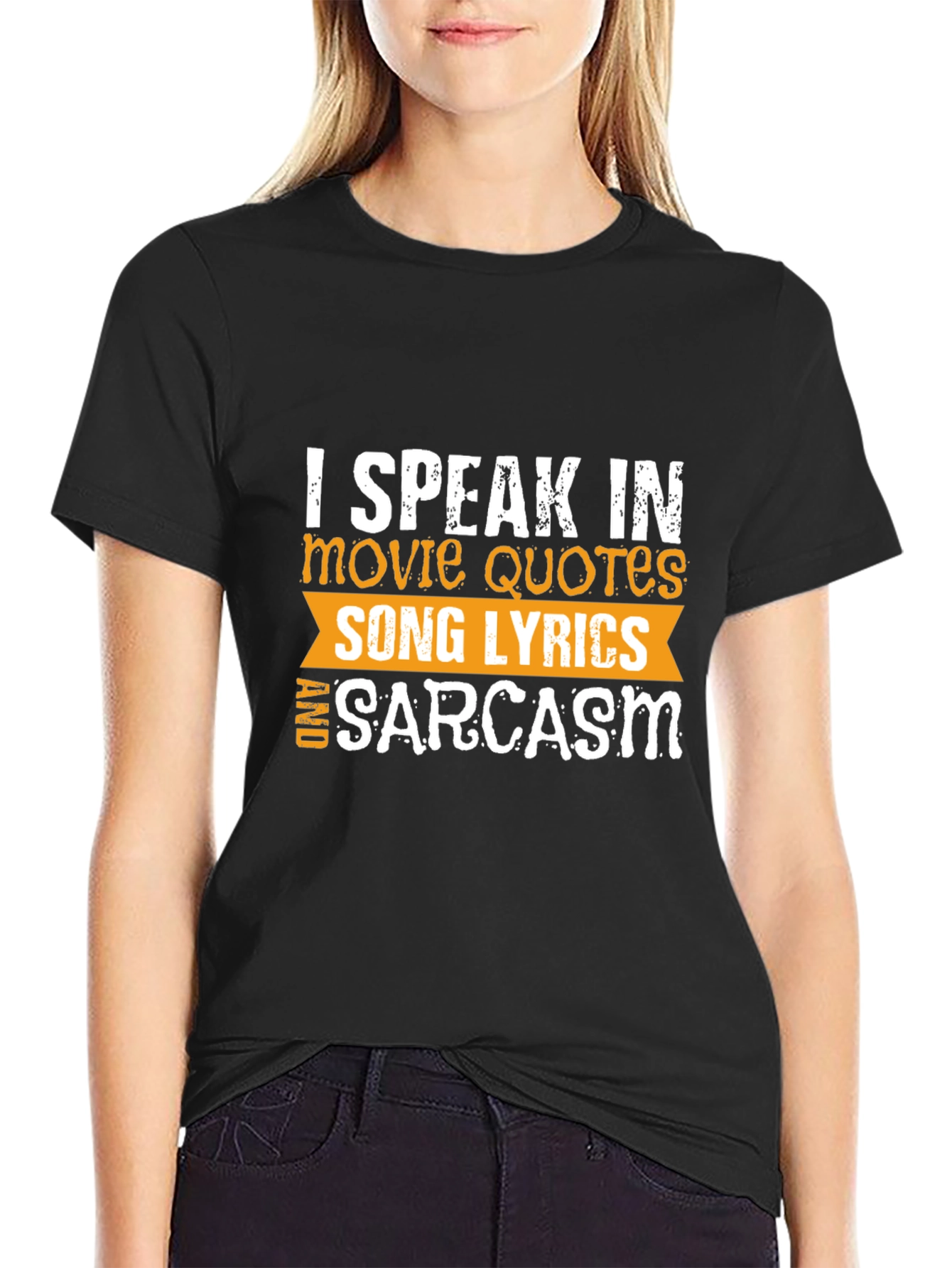 Movie Quotes, Song Lyrics & Sarcasm Black T-Shirt - 2