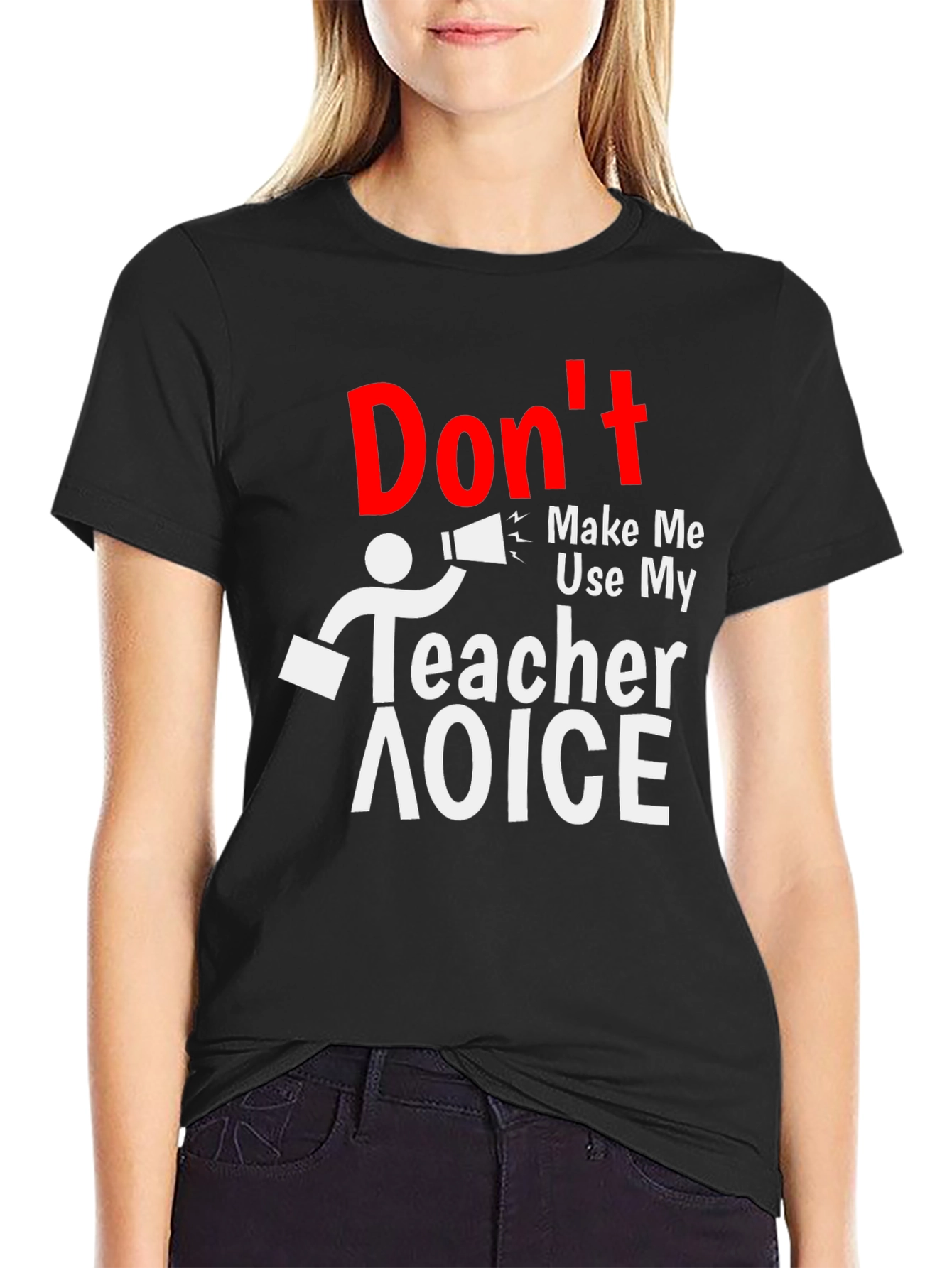 Black Don't Make Me Use My Teacher Voice T-Shirt view 2
