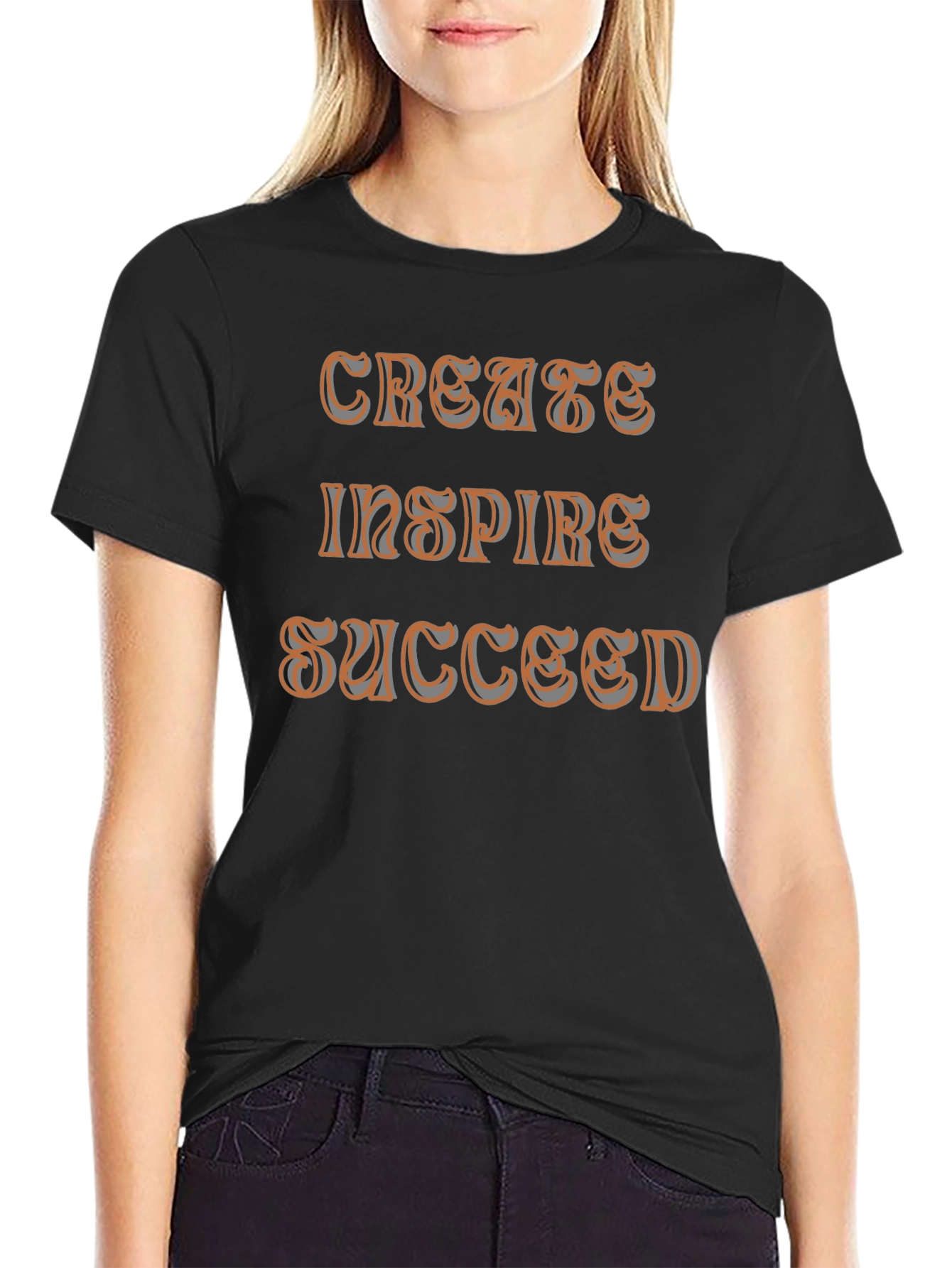 Black Create Inspire Succeed Graphic Tee view 2