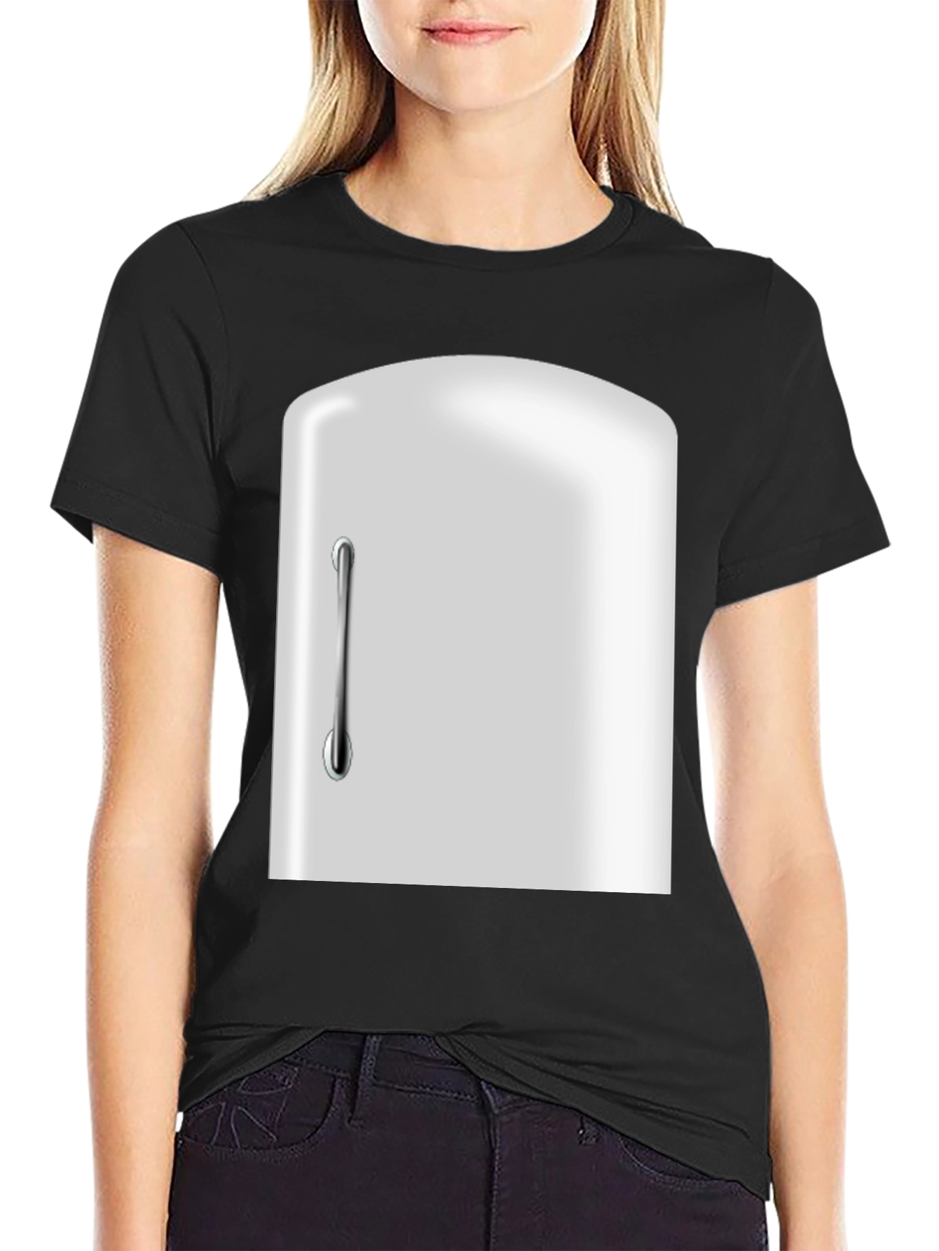 Black Novelty Refrigerator Door Graphic T-Shirt view 2