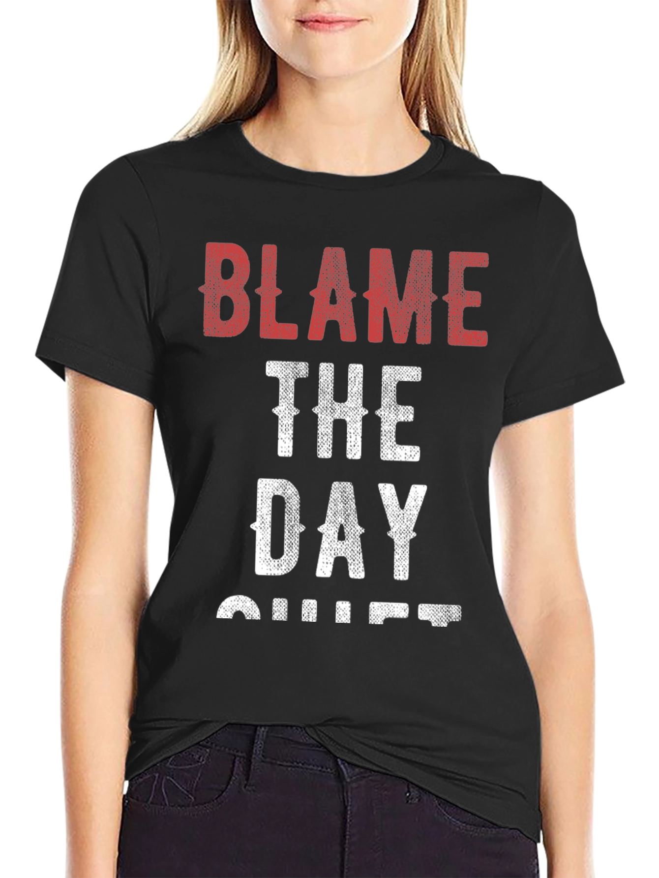 Black Blame The Day Shift Graphic Tee view 2