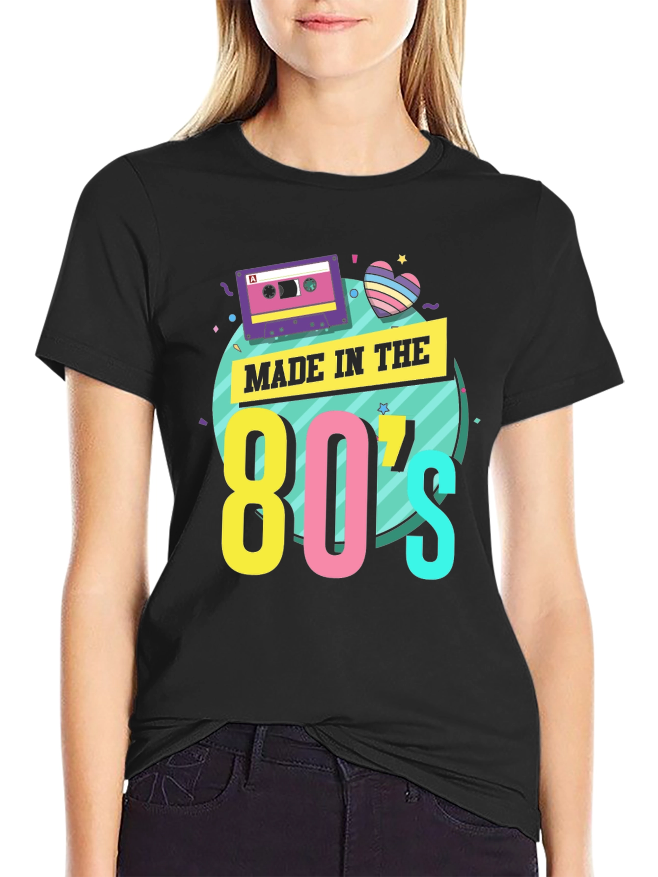 Black Retro 'Made in the 80s' Graphic Tee view 2