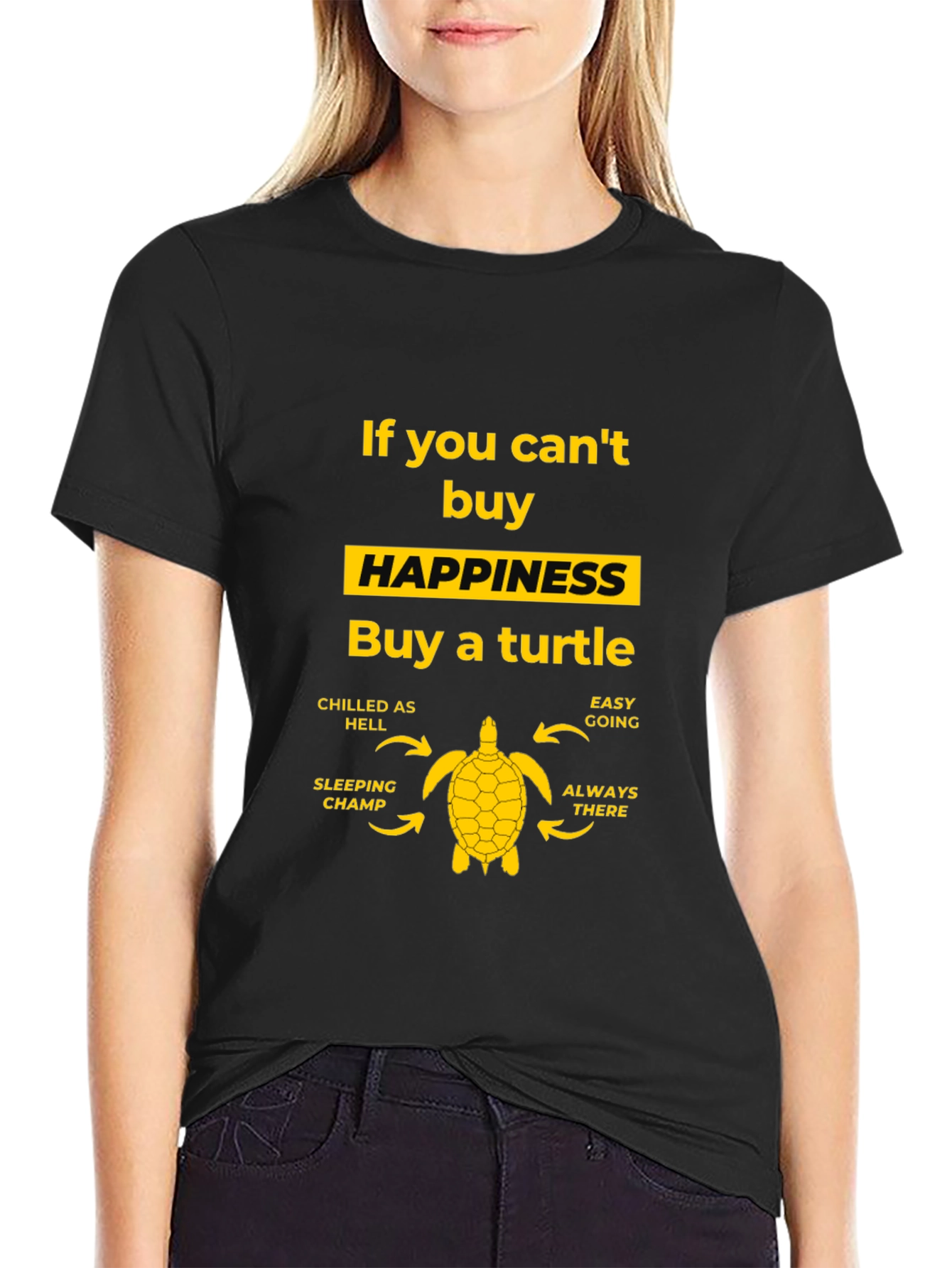Black Buy a Turtle Graphic Tee view 2