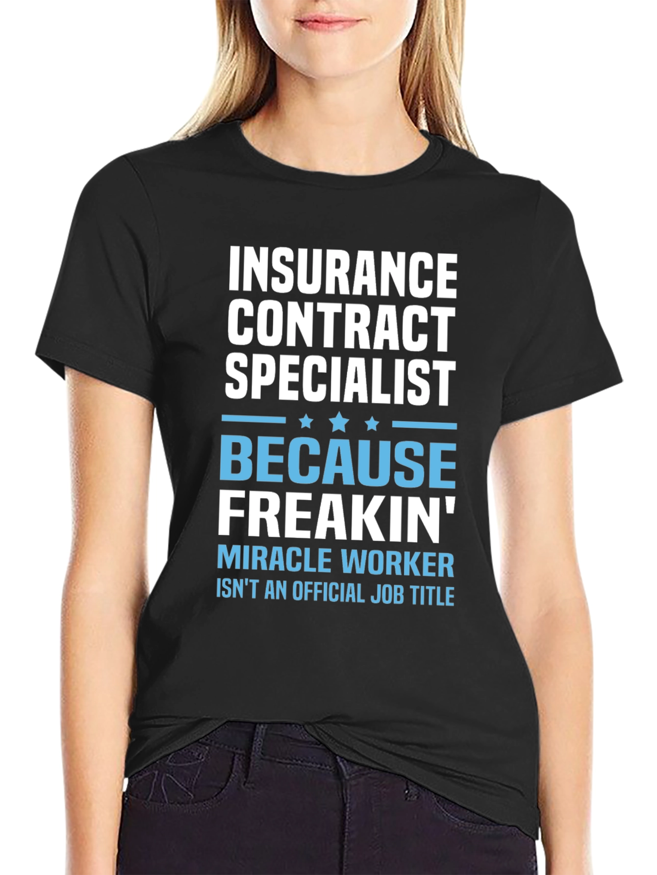 Black Insurance Contract Specialist Novelty T-Shirt view 2