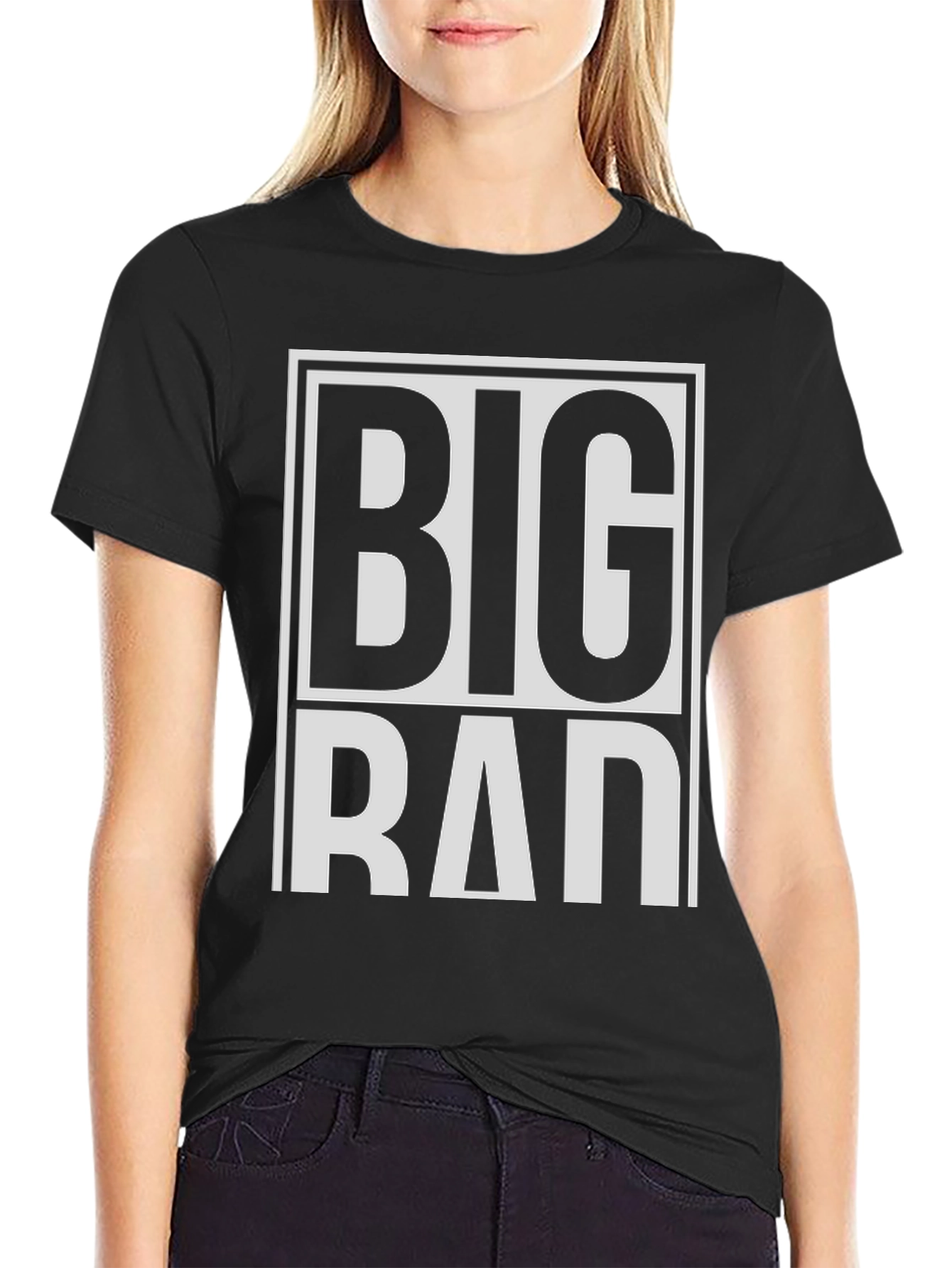 Black Big Rad Graphic Tee - Bold Statement T-Shirt view 2