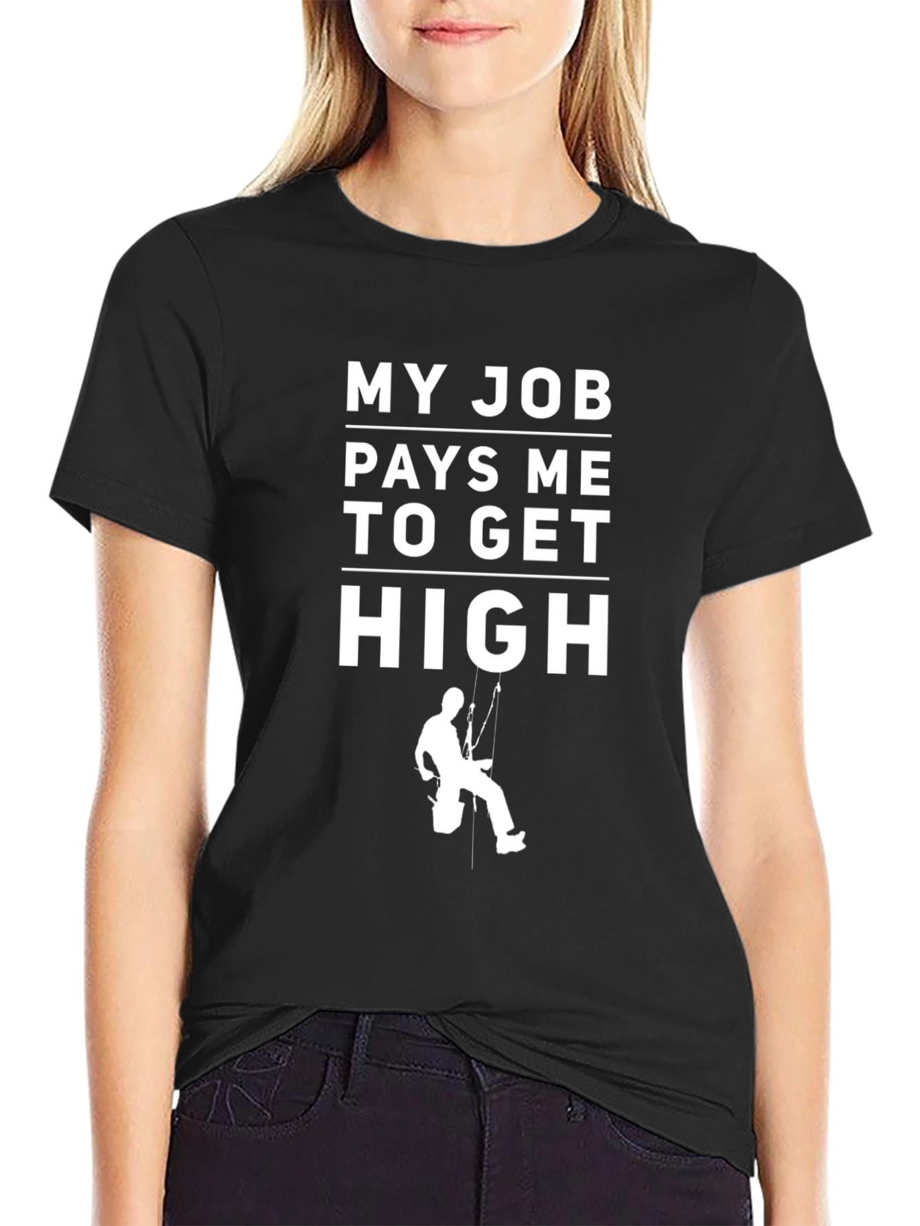 Black My Job Pays Me To Get High T-Shirt view 2