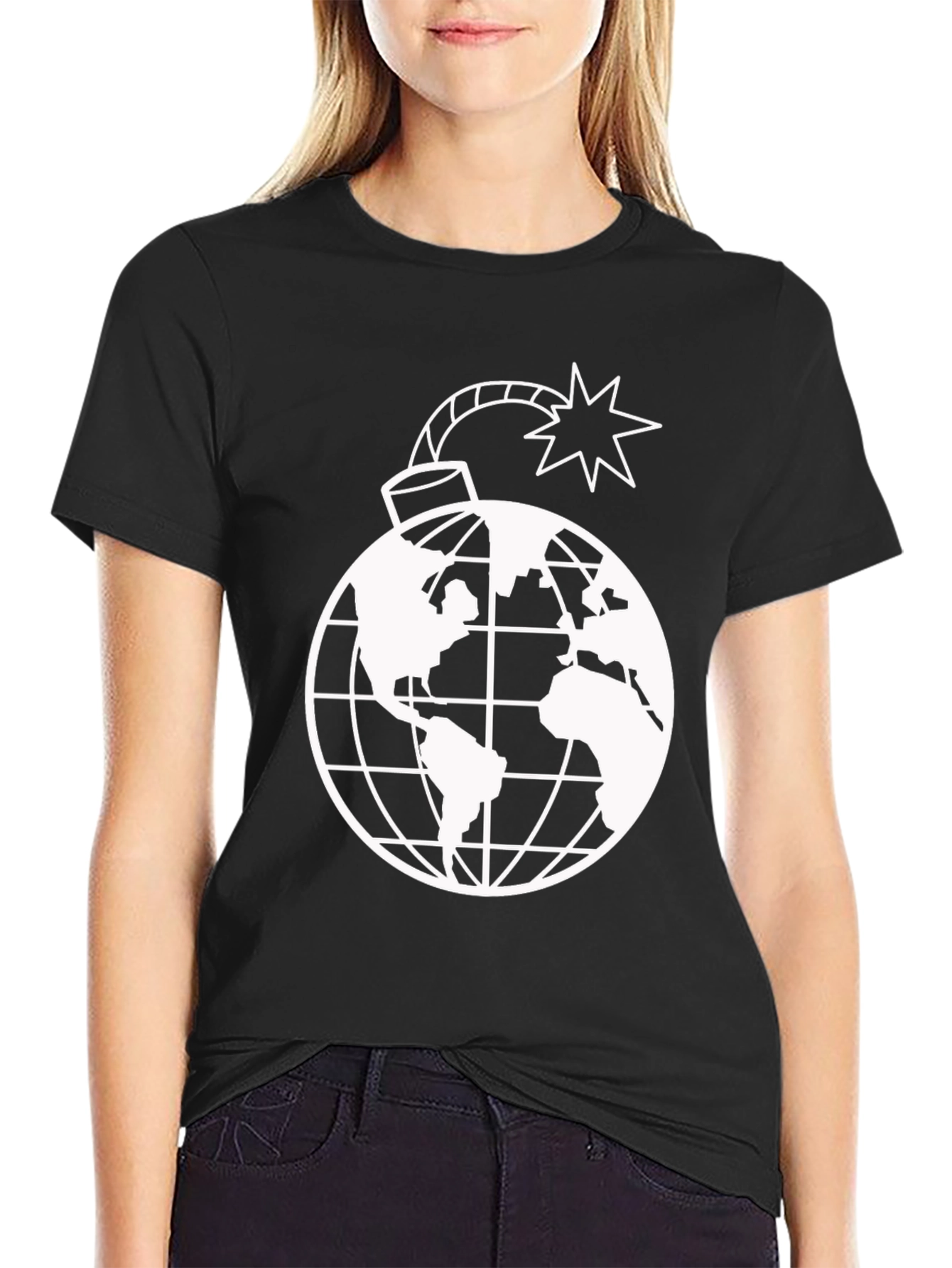 Black Global Bomb Tee - Men's Graphic T-Shirt view 2
