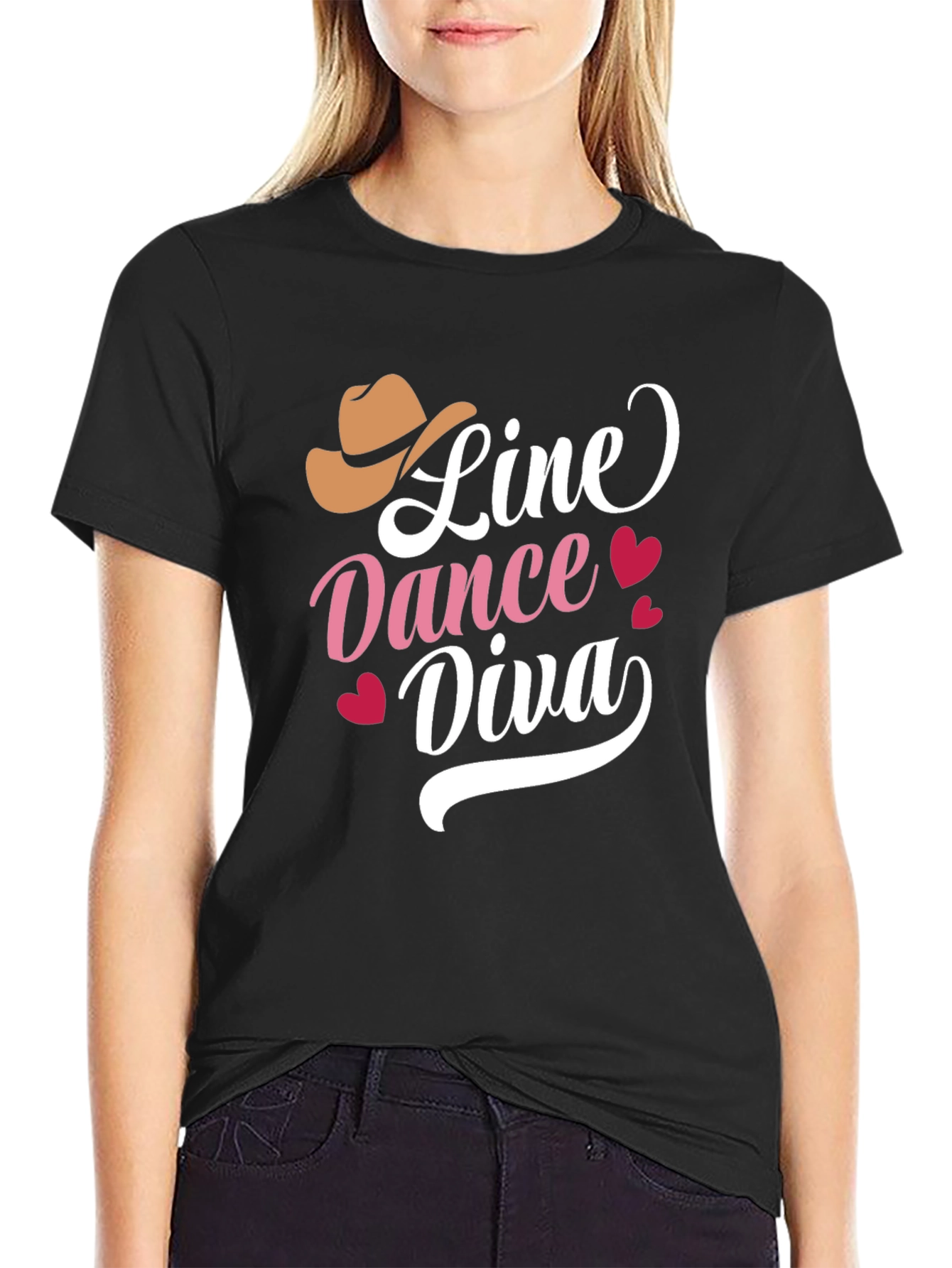 Black Line Dance Diva T-Shirt - Western Country Style view 2