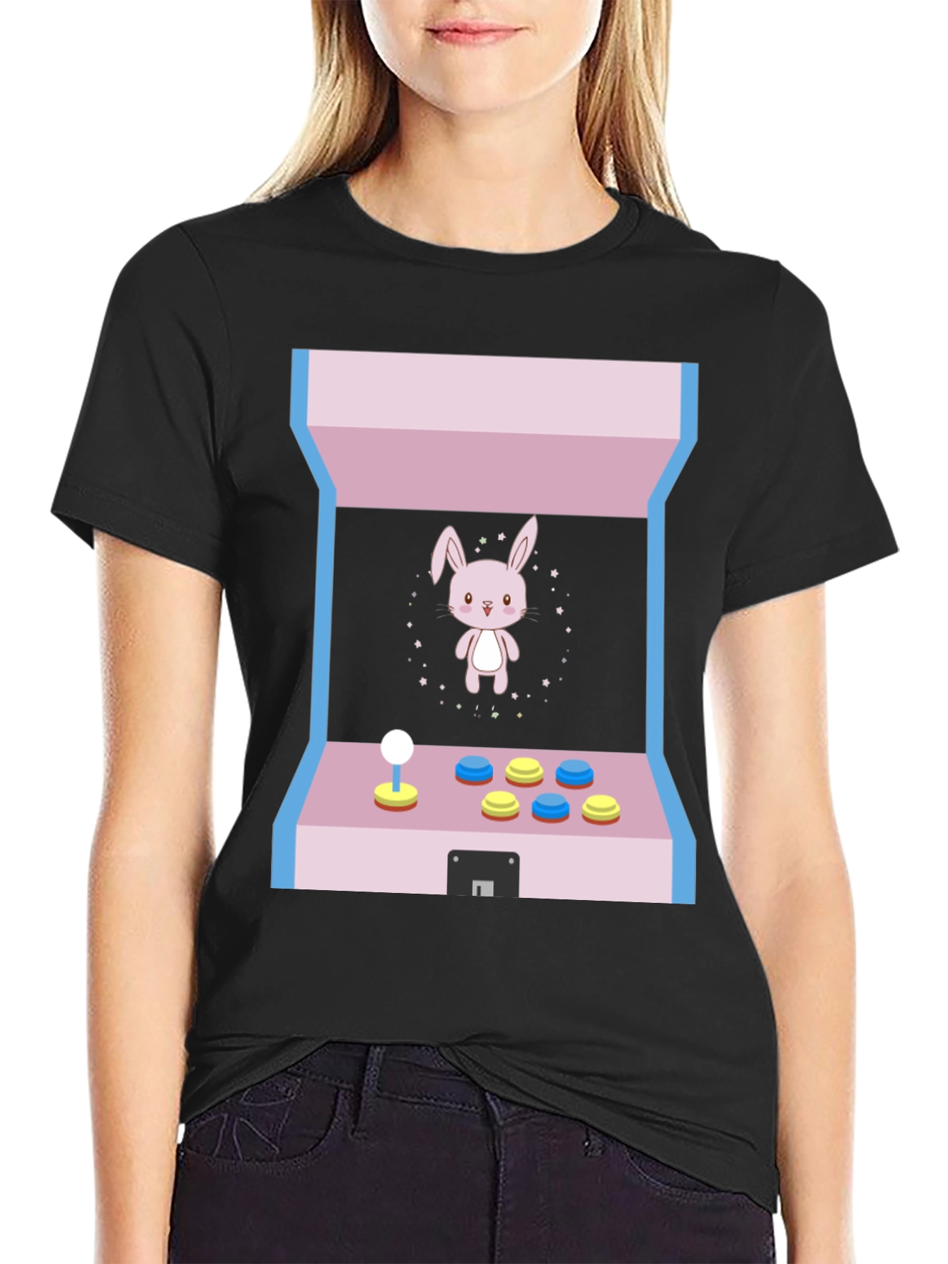 Black Arcade Bunny T-Shirt view 2