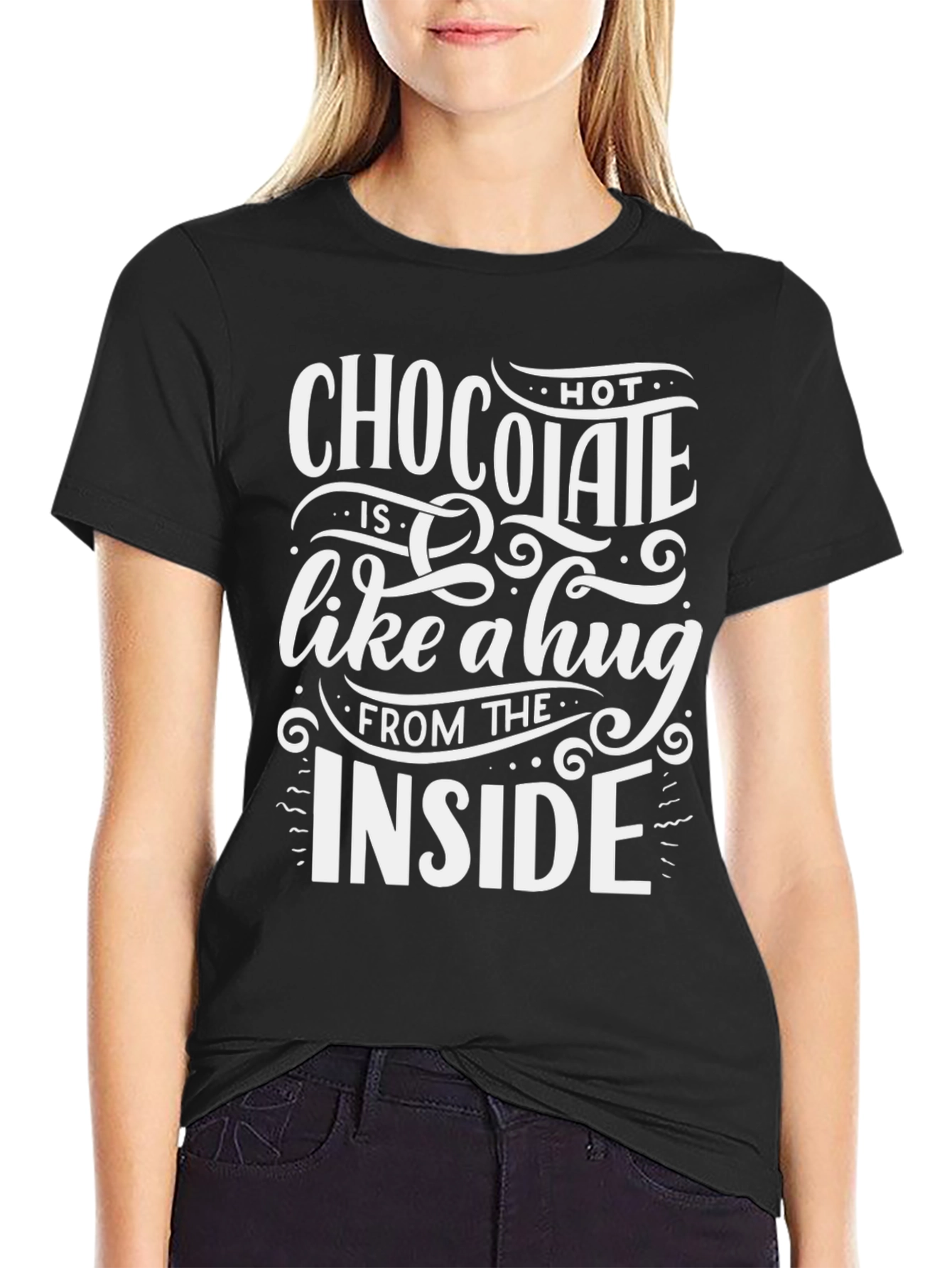Black Hot Chocolate Hug Graphic Tee view 2