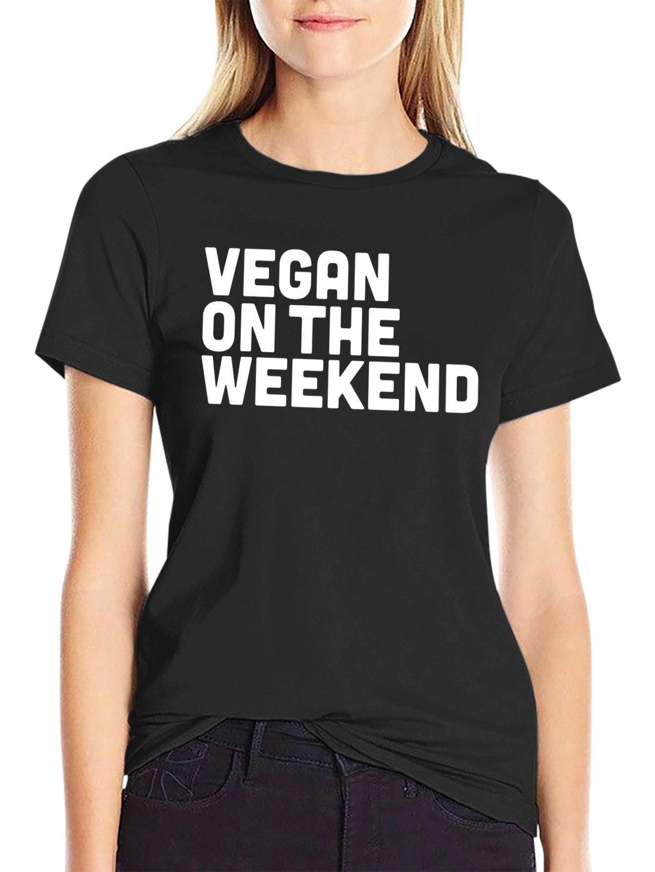Black Vegan on the Weekend Black T-Shirt view 2