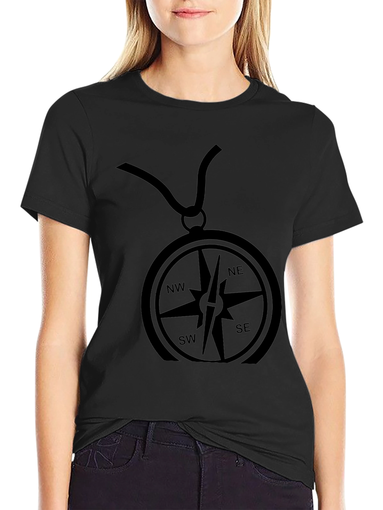 Black Compass Graphic T-Shirt - Adventure Ready! view 2