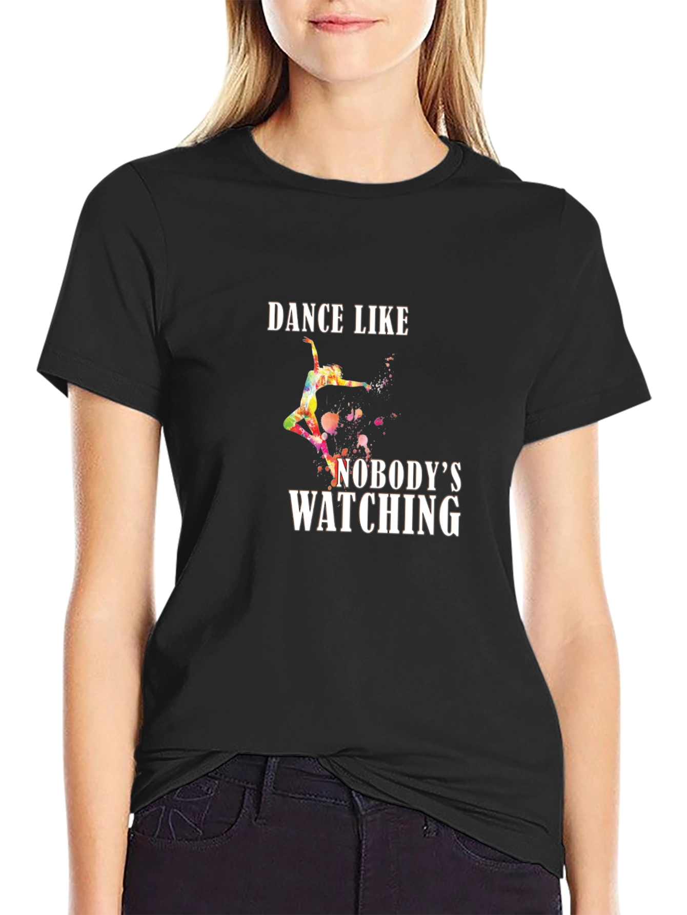 Black Dance Like Nobody's Watching Graphic Tee view 2