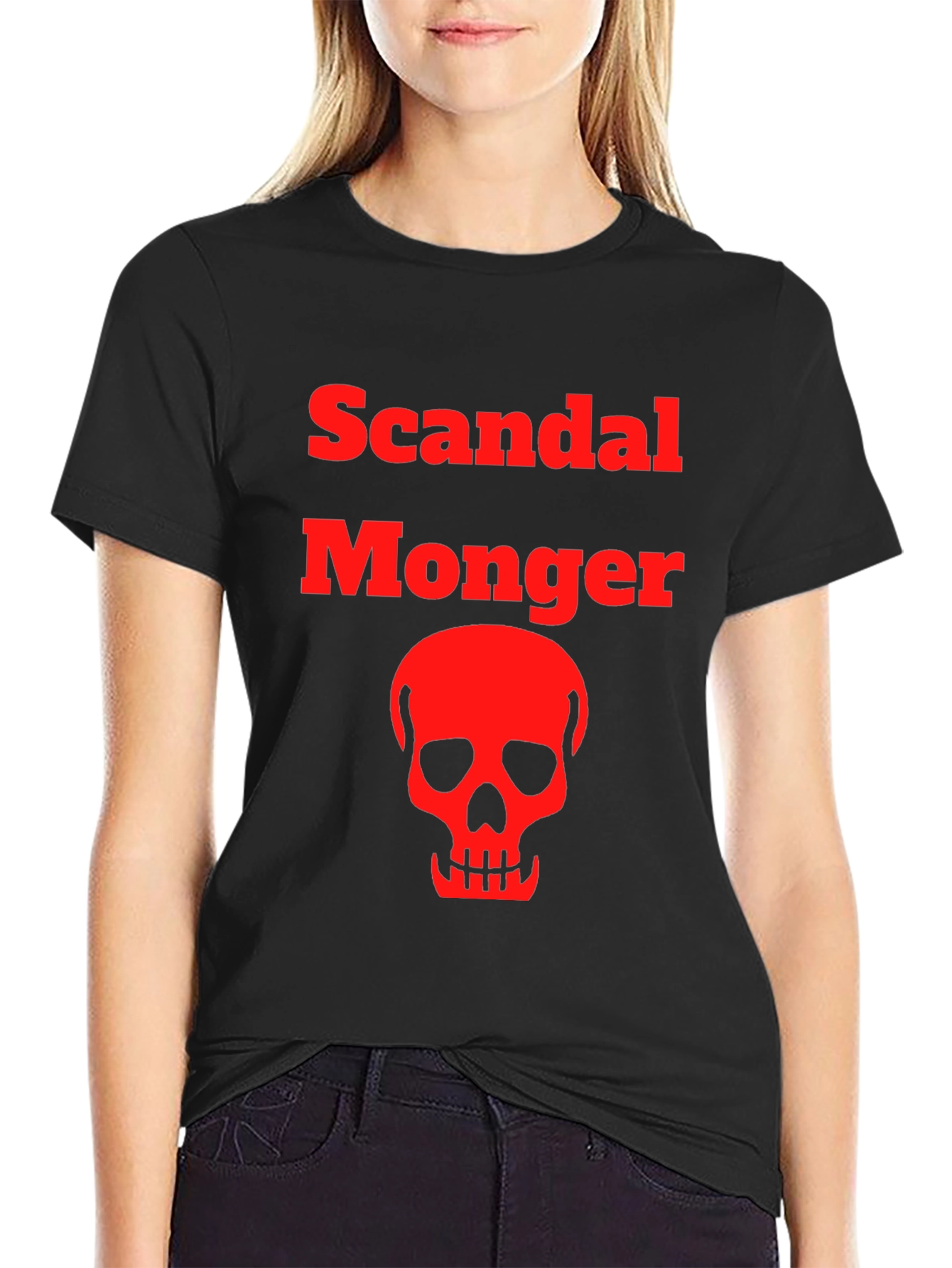 Black Scandal Monger Skull Graphic Tee view 2