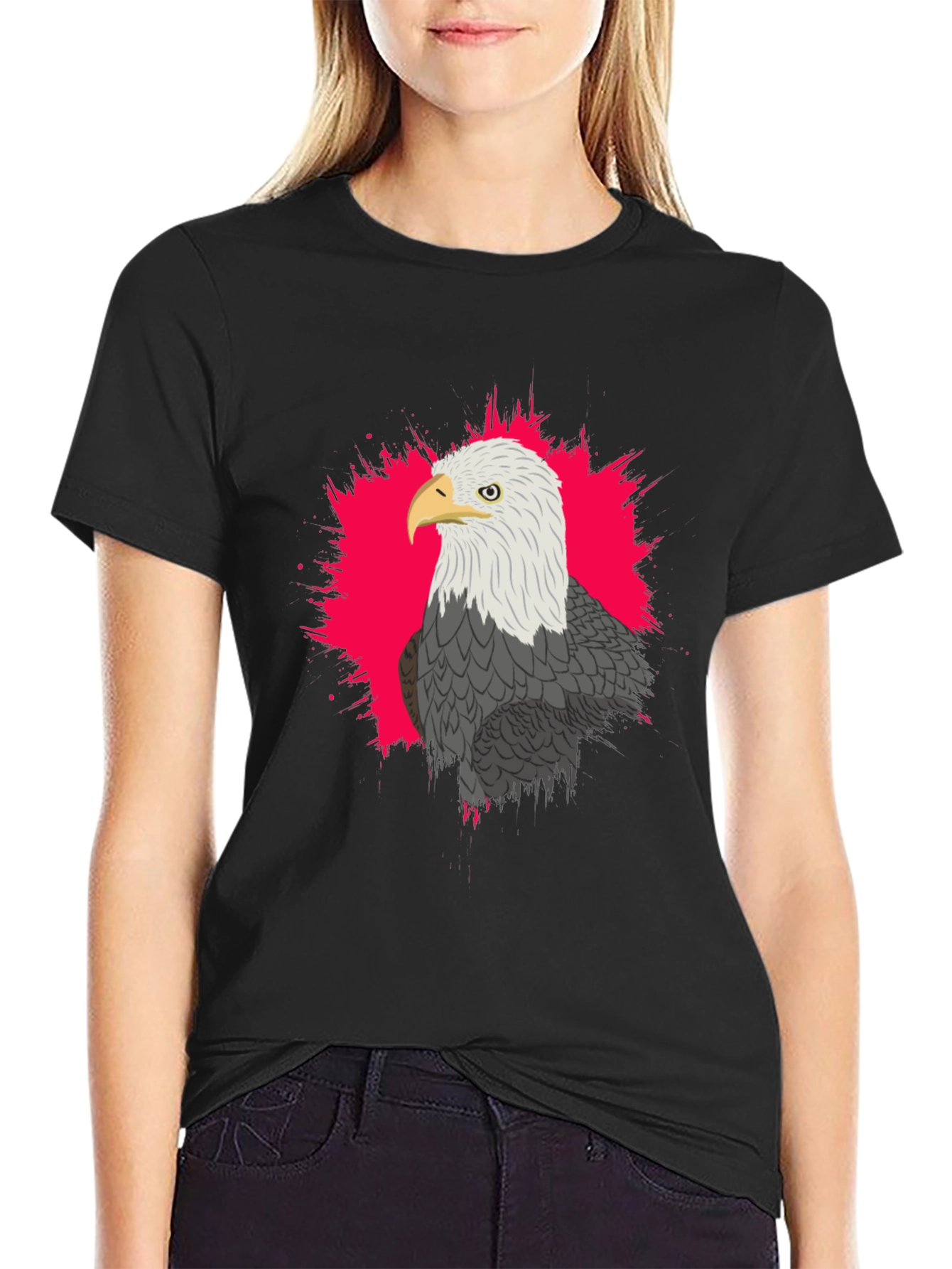 Black Eagle Graphic Tee - Black Cotton Blend view 2