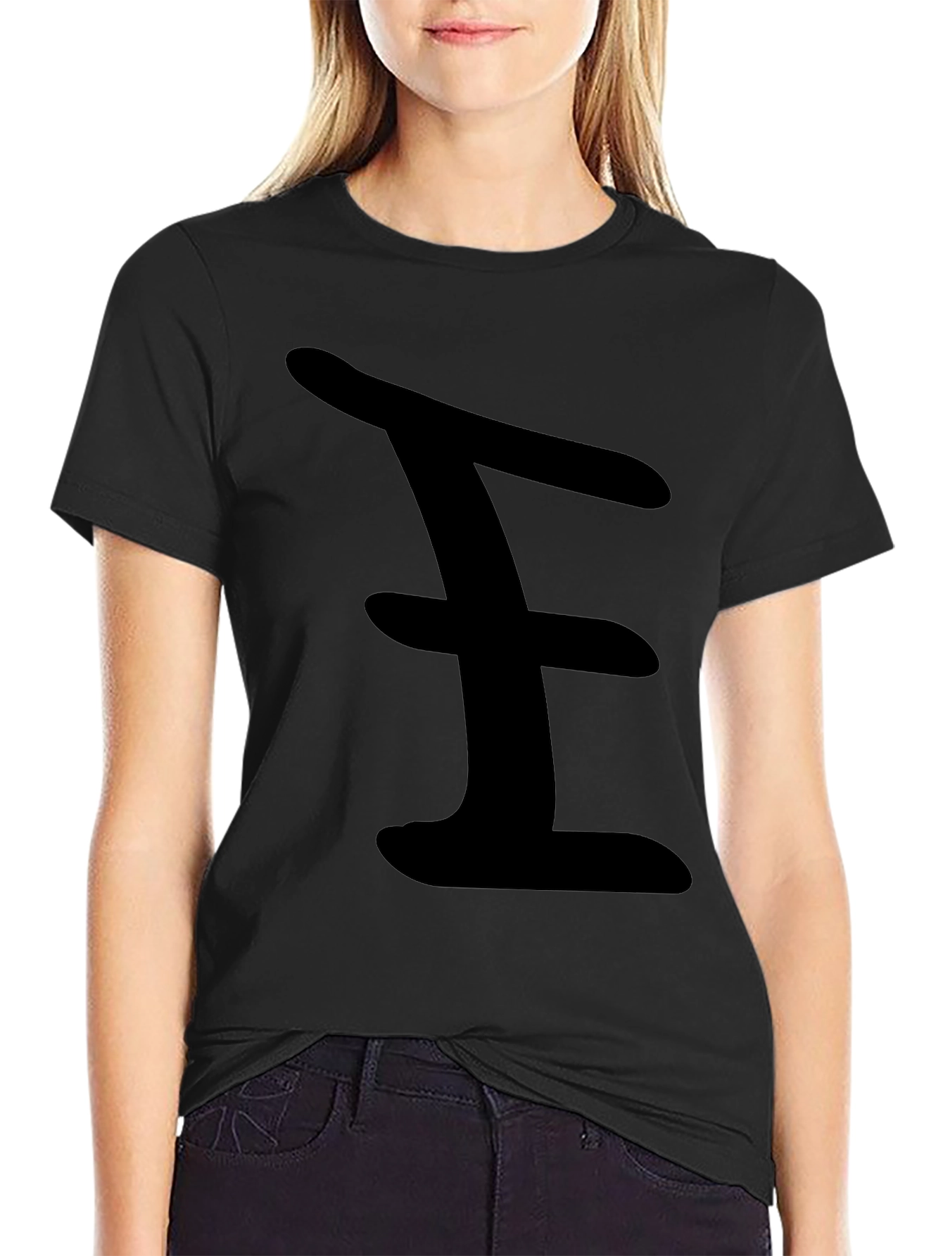 Black Bold Black Tee with Abstract Design view 2