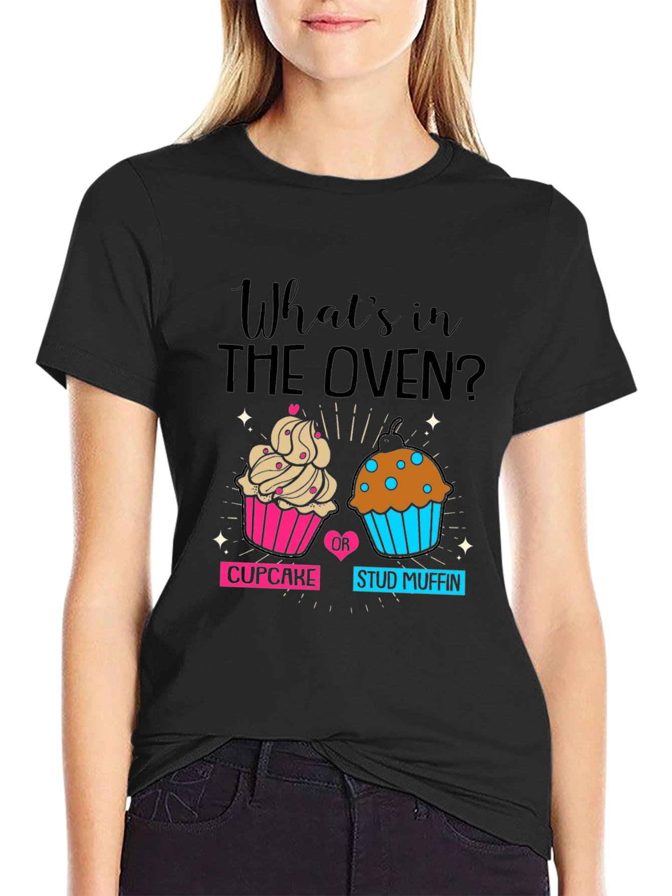 Black What's in the Oven Maternity T-Shirt view 2