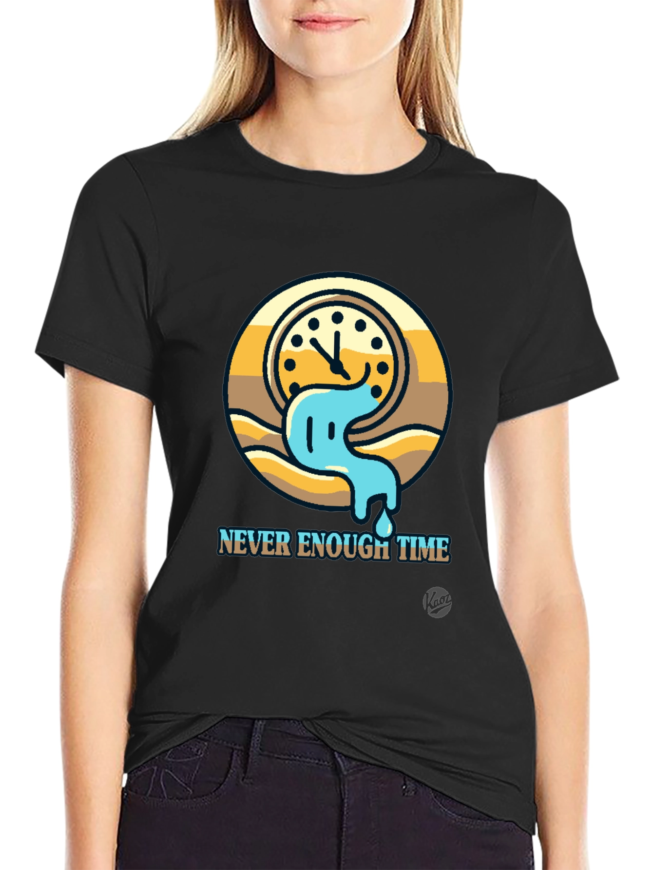 Black Never Enough Time Graphic Tee - Unique Design view 2