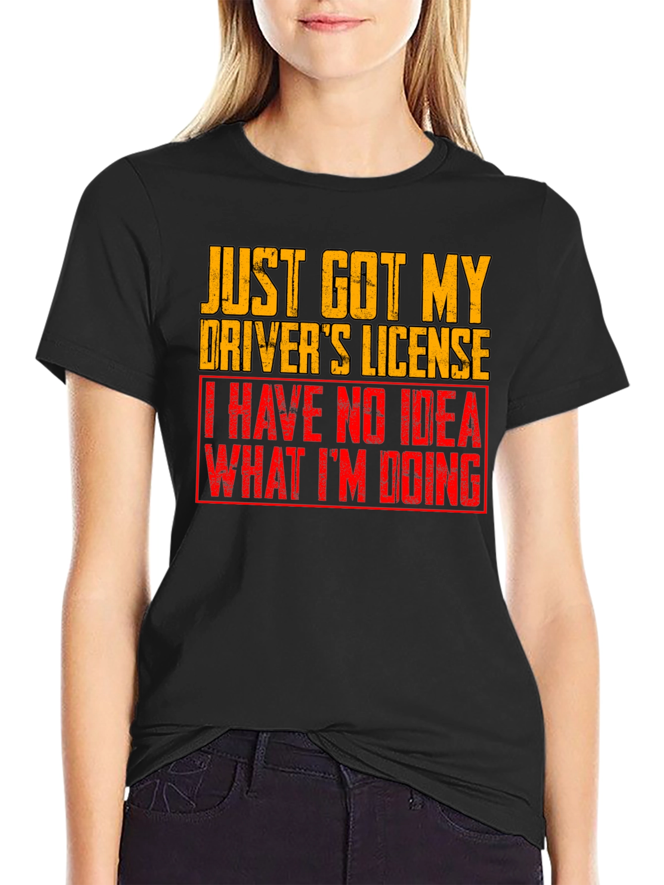 Black Funny Driver's License Graphic T-Shirt view 2