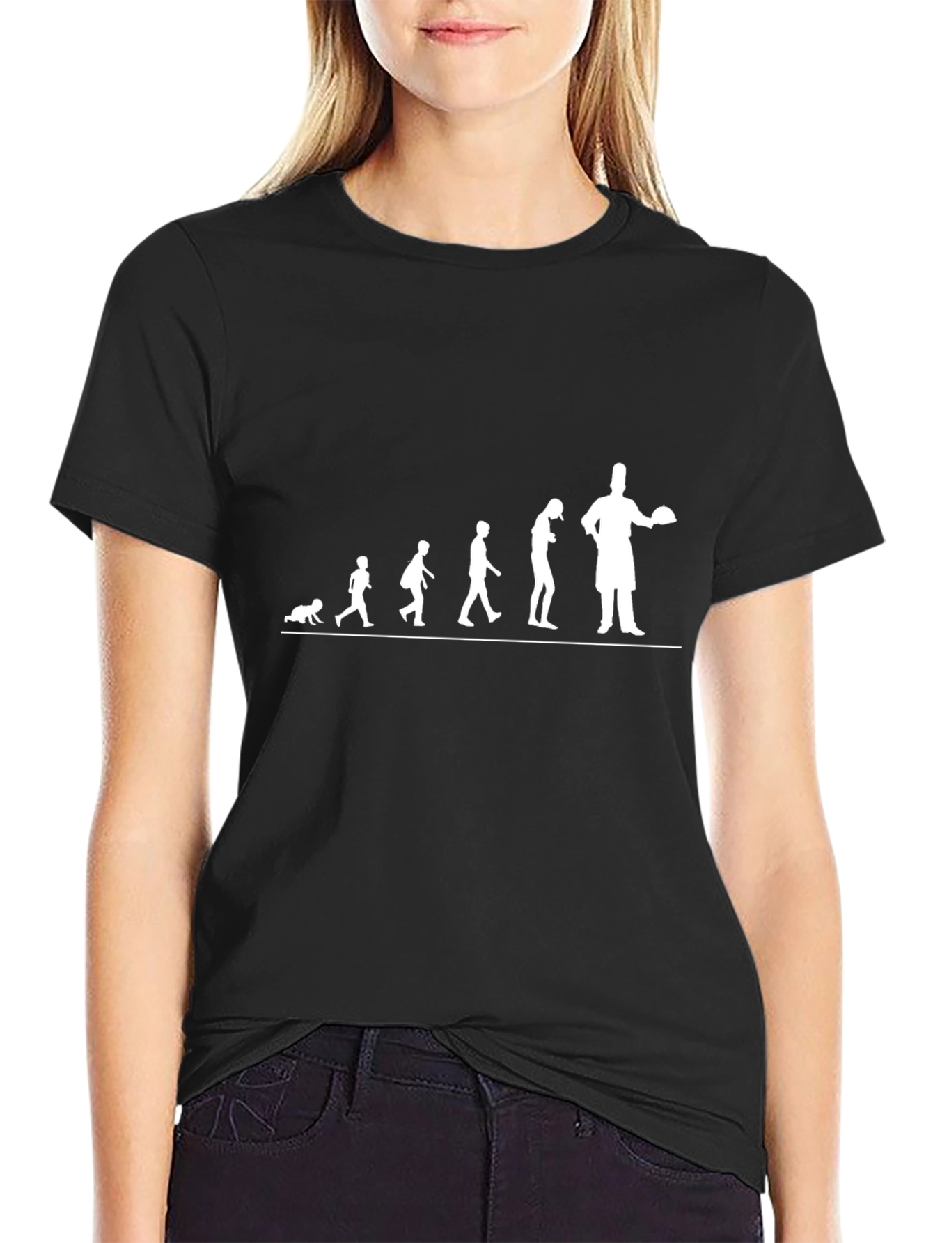 Black Chef Evolution T-Shirt - Funny Culinary Apparel view 2