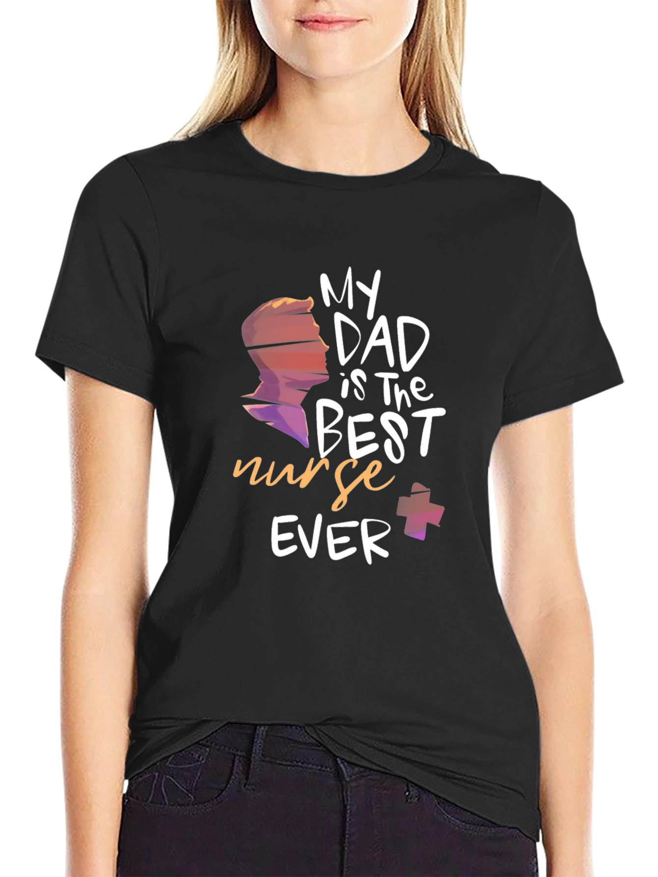 Black My Dad is The Best Nurse Ever T-Shirt view 2