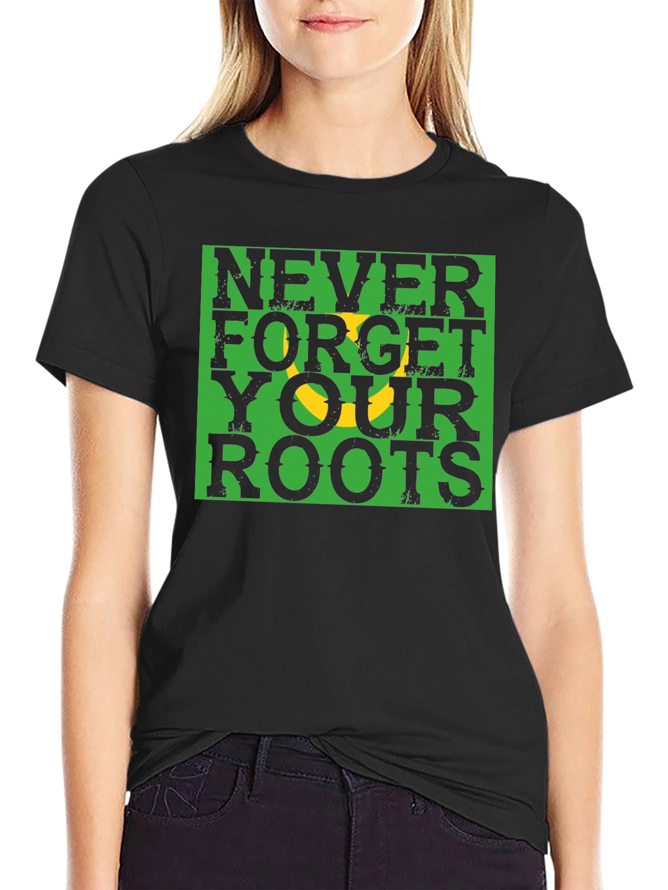 Black Never Forget Roots Graphic Tee view 2